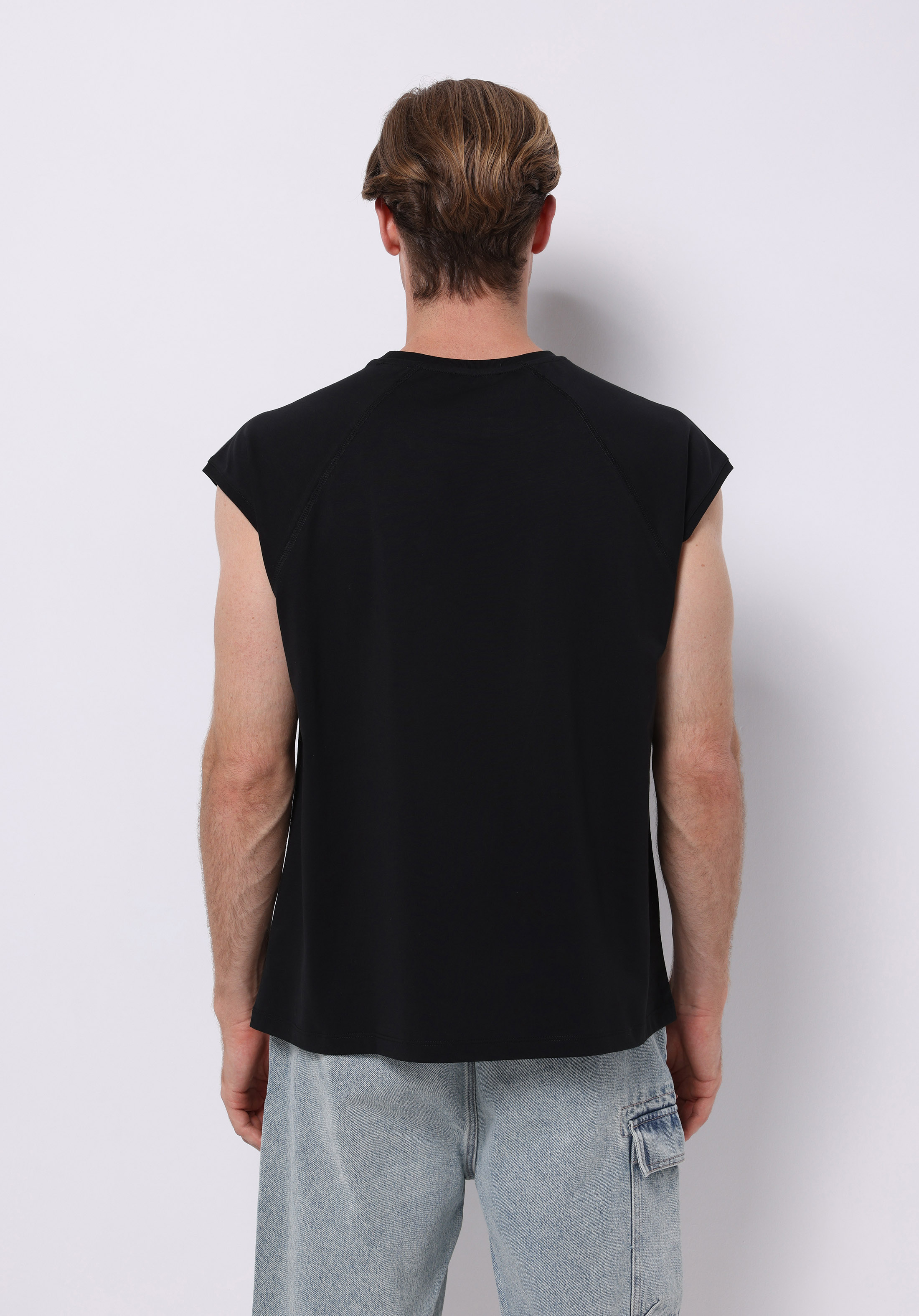 Boxy Fit   Erkek Siyah Atlet