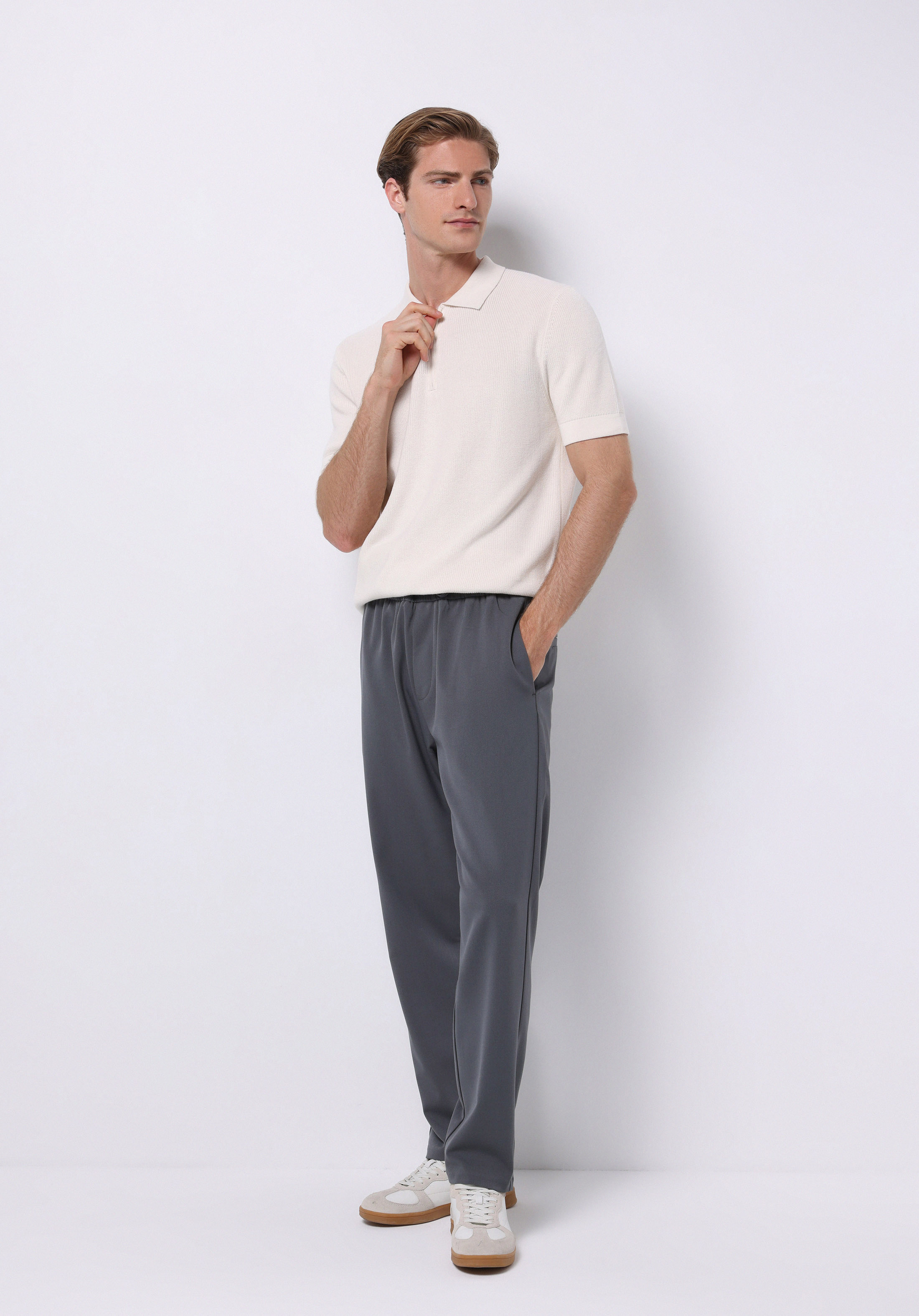 Regular Fit   Erkek Beyaz  Kazak