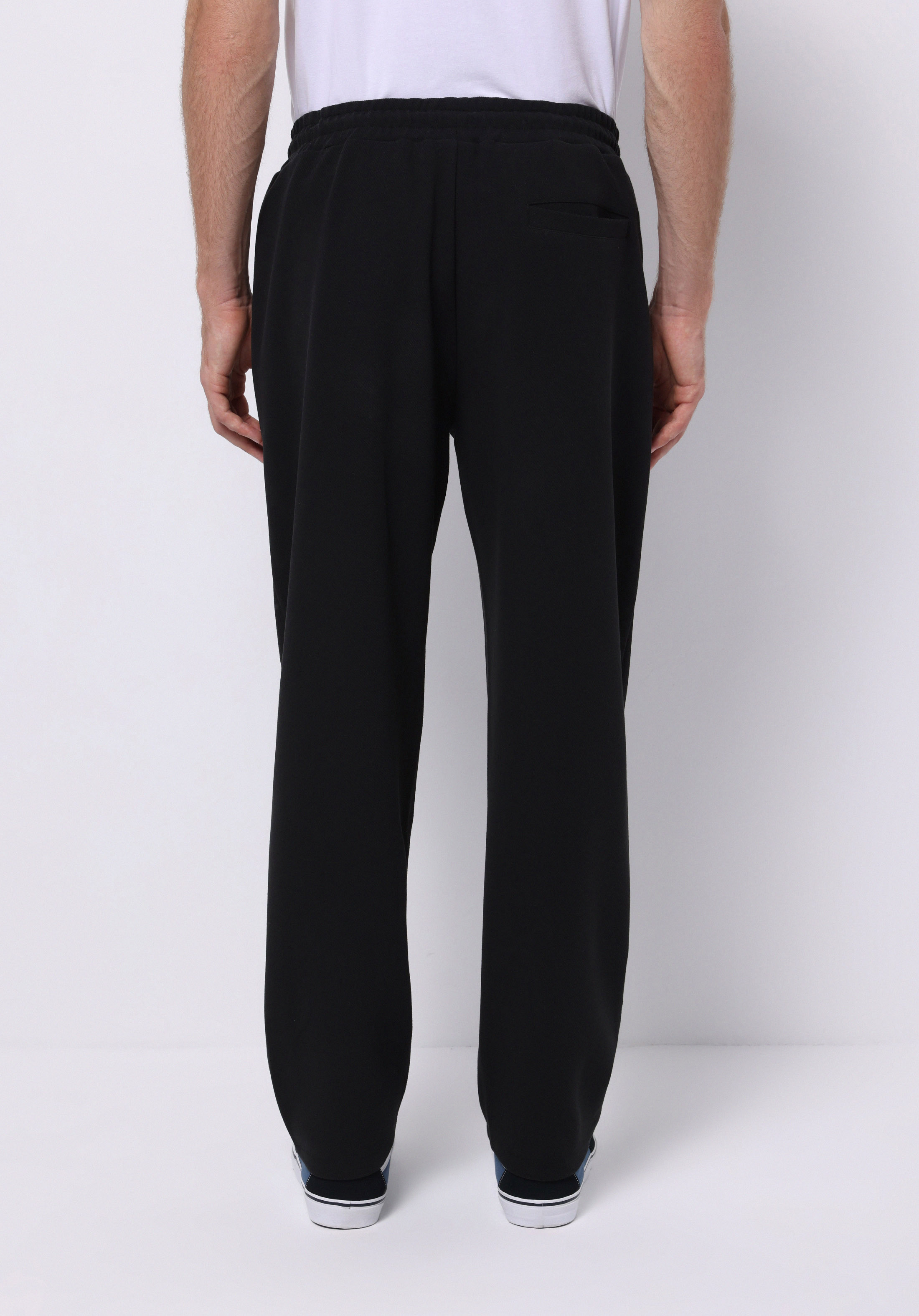 Regular Fit Orta Bel Düz Erkek Siyah Eşofman Altı