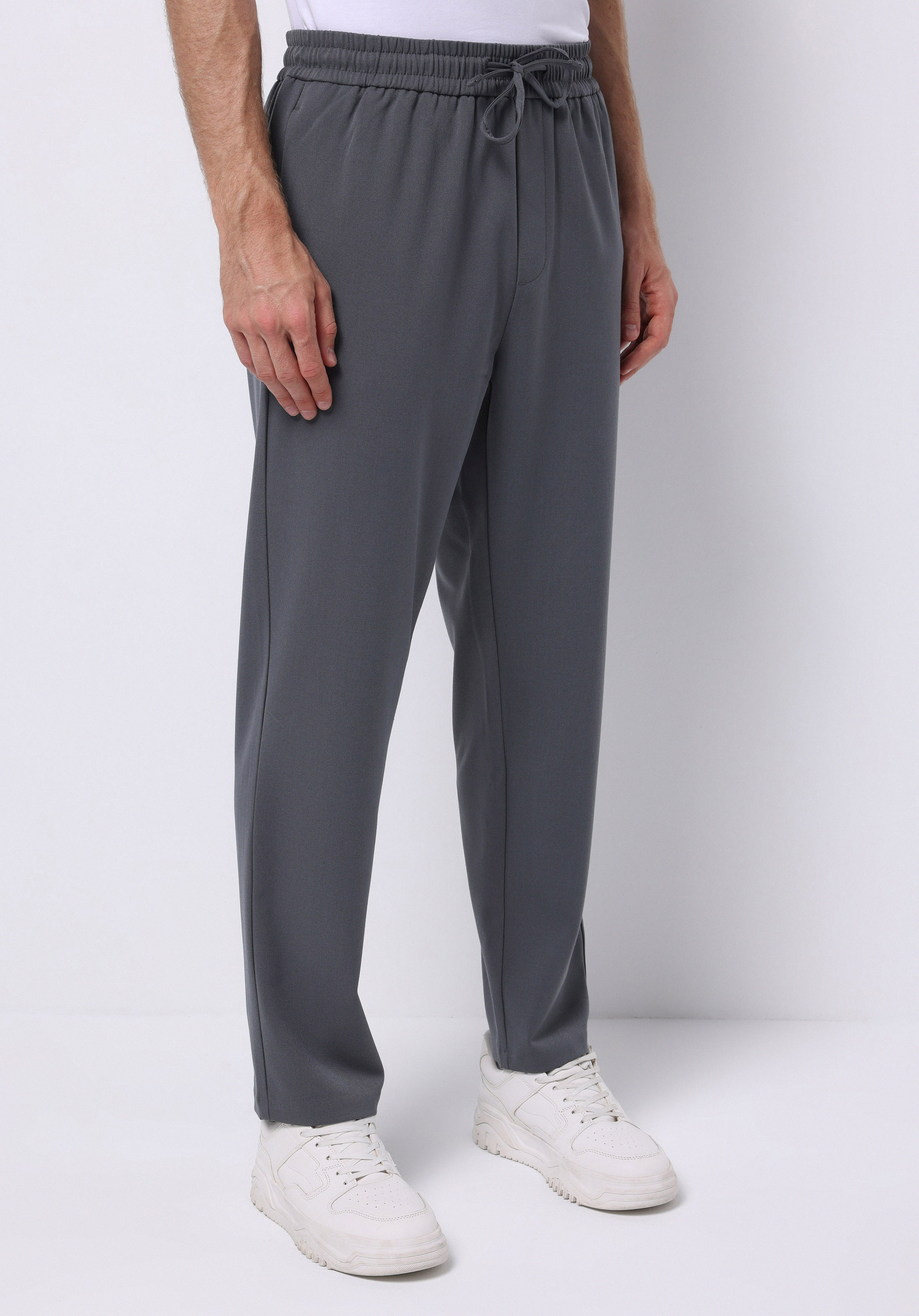 Regular Fit Orta Bel Düz Paça Erkek Antrasit  Pantolon