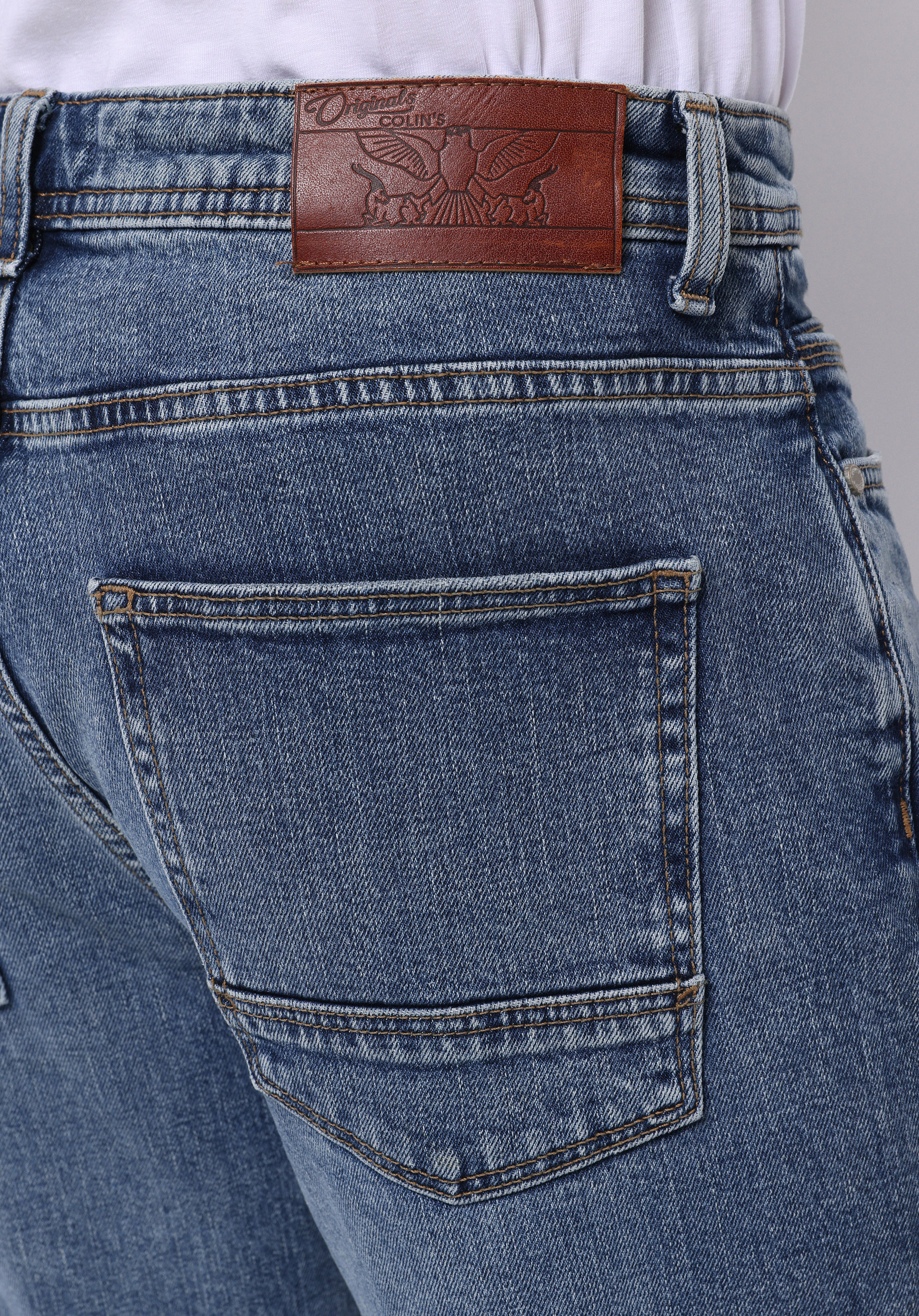 Loose Straight Fit Orta Bel Düz Paça Erkek İndigo Jean Pantolon