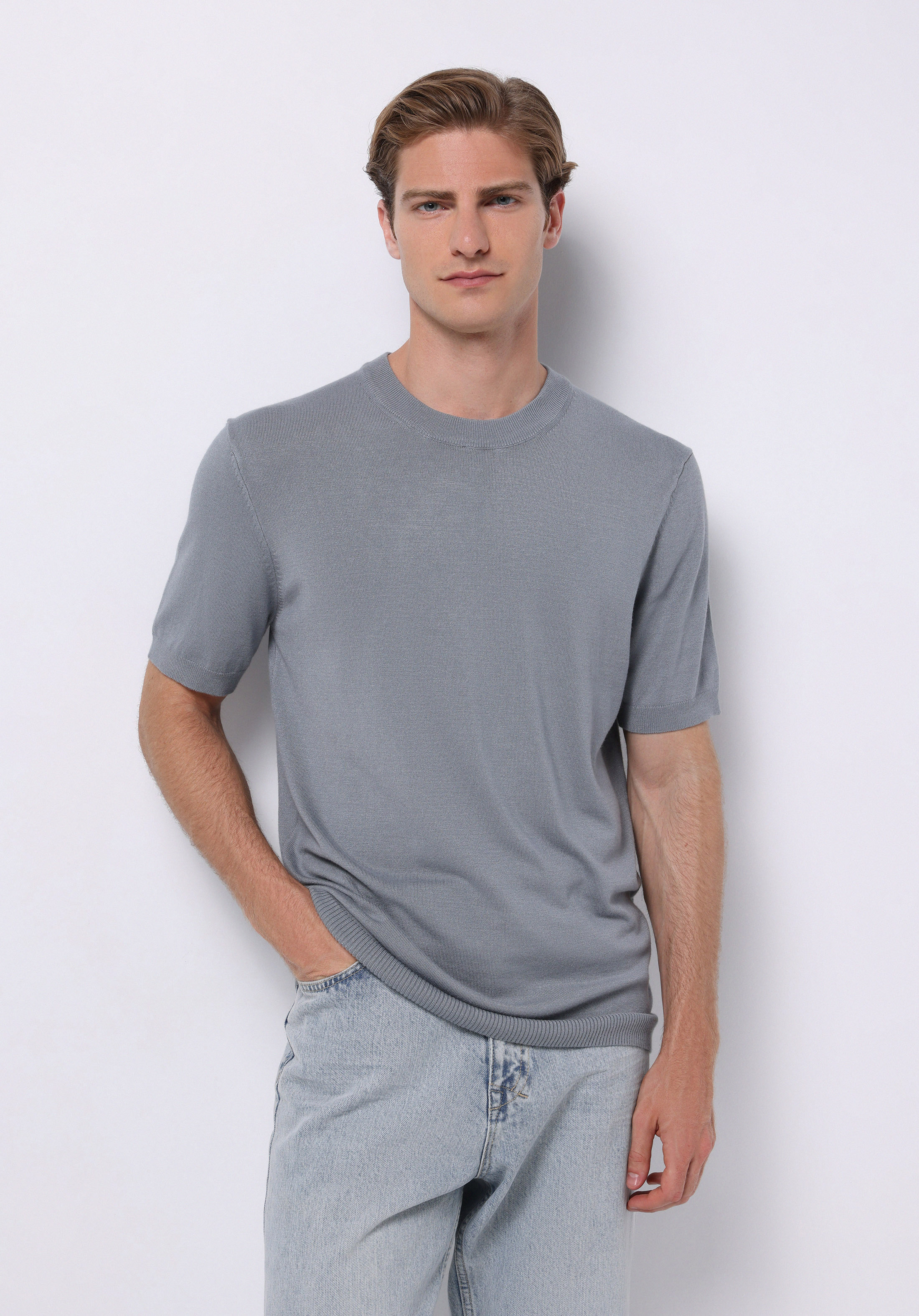 Regular Fit   Erkek Yeşil  Kazak