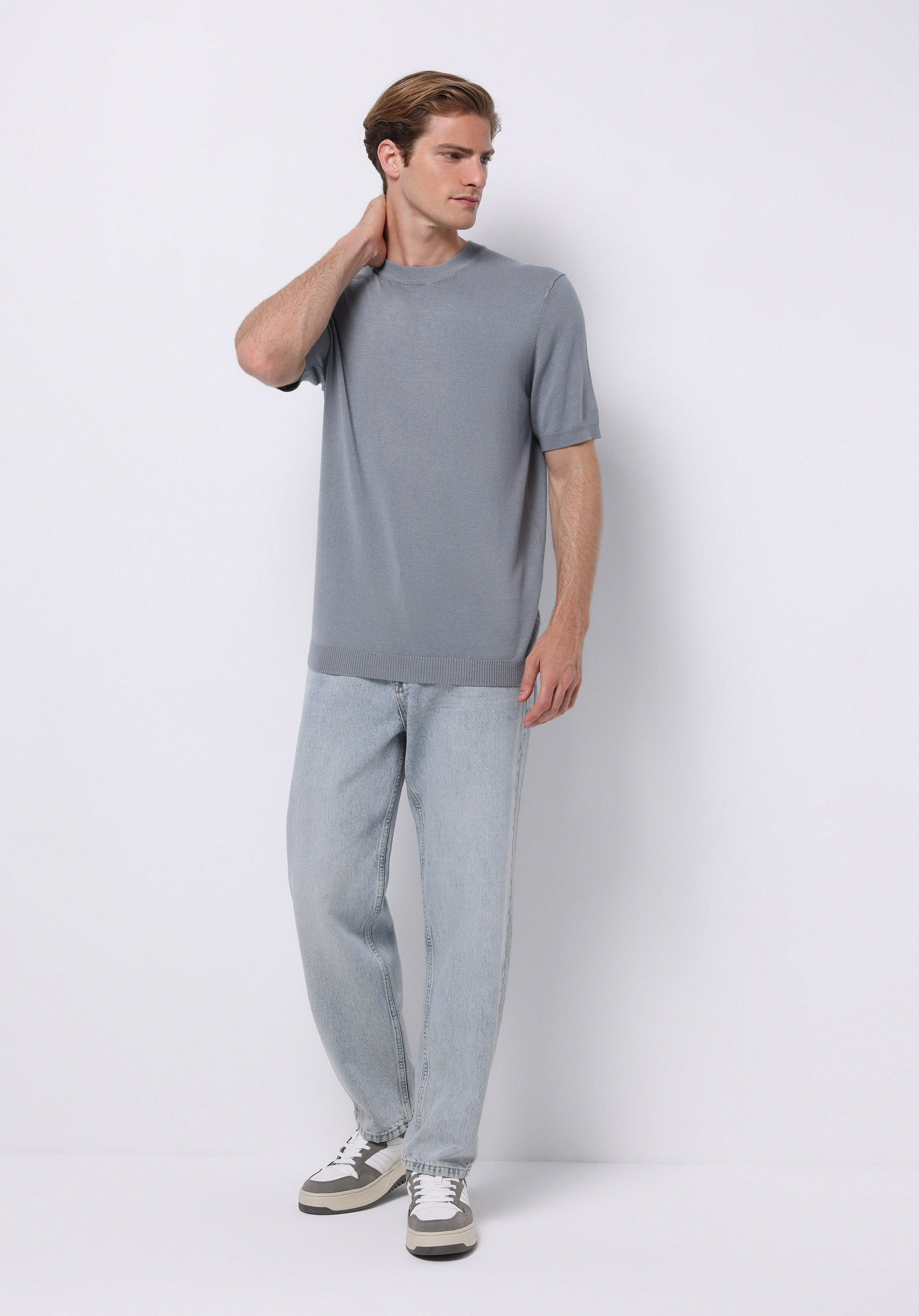 Regular Fit   Erkek Yeşil  Kazak