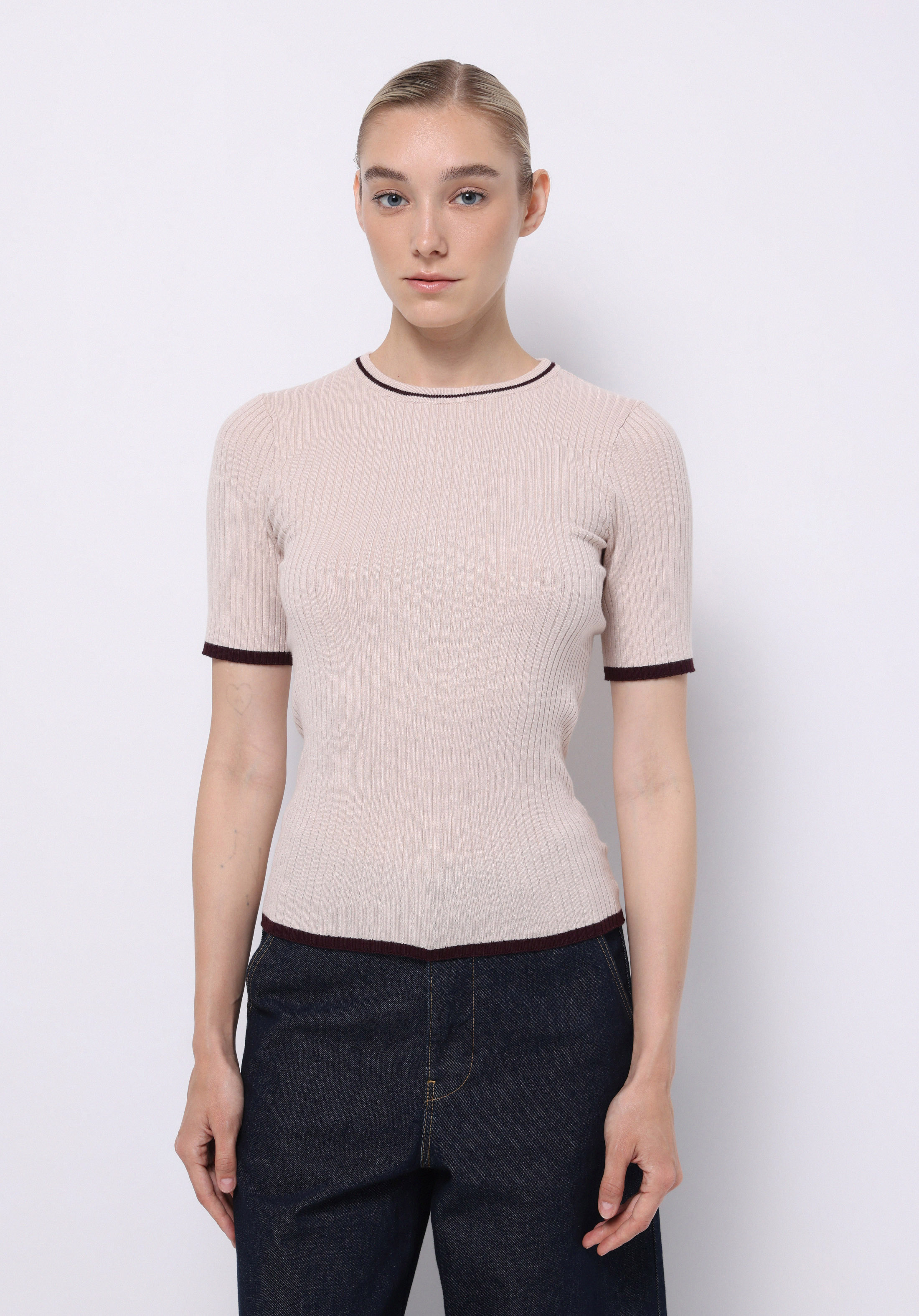 Slim Fit   Kadın Bej  Kazak