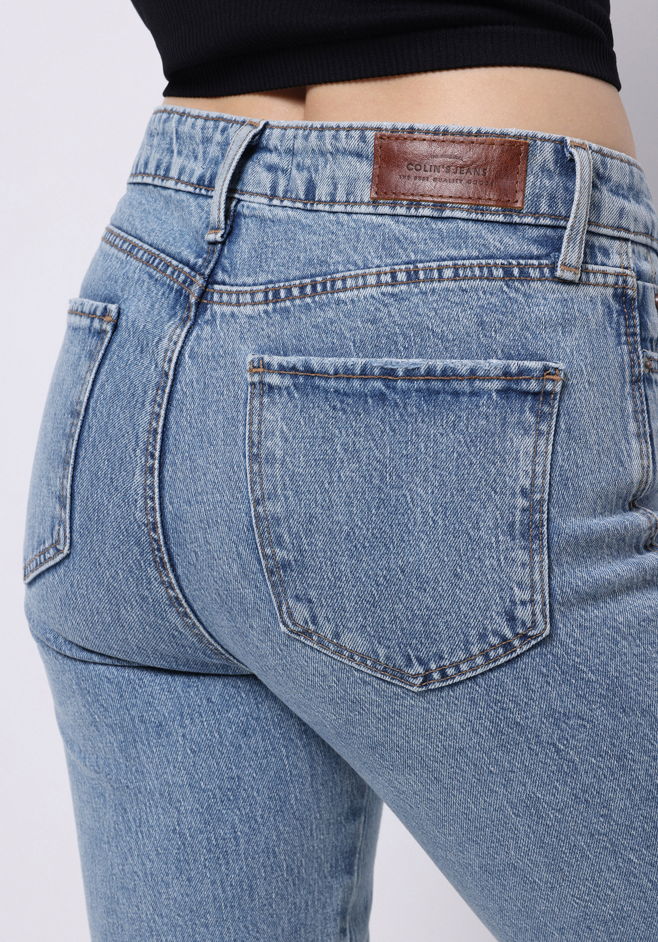 Regular Fit Yüksel Bel Geniş Paça Kadın Koyu İndigo Jean Pantolon