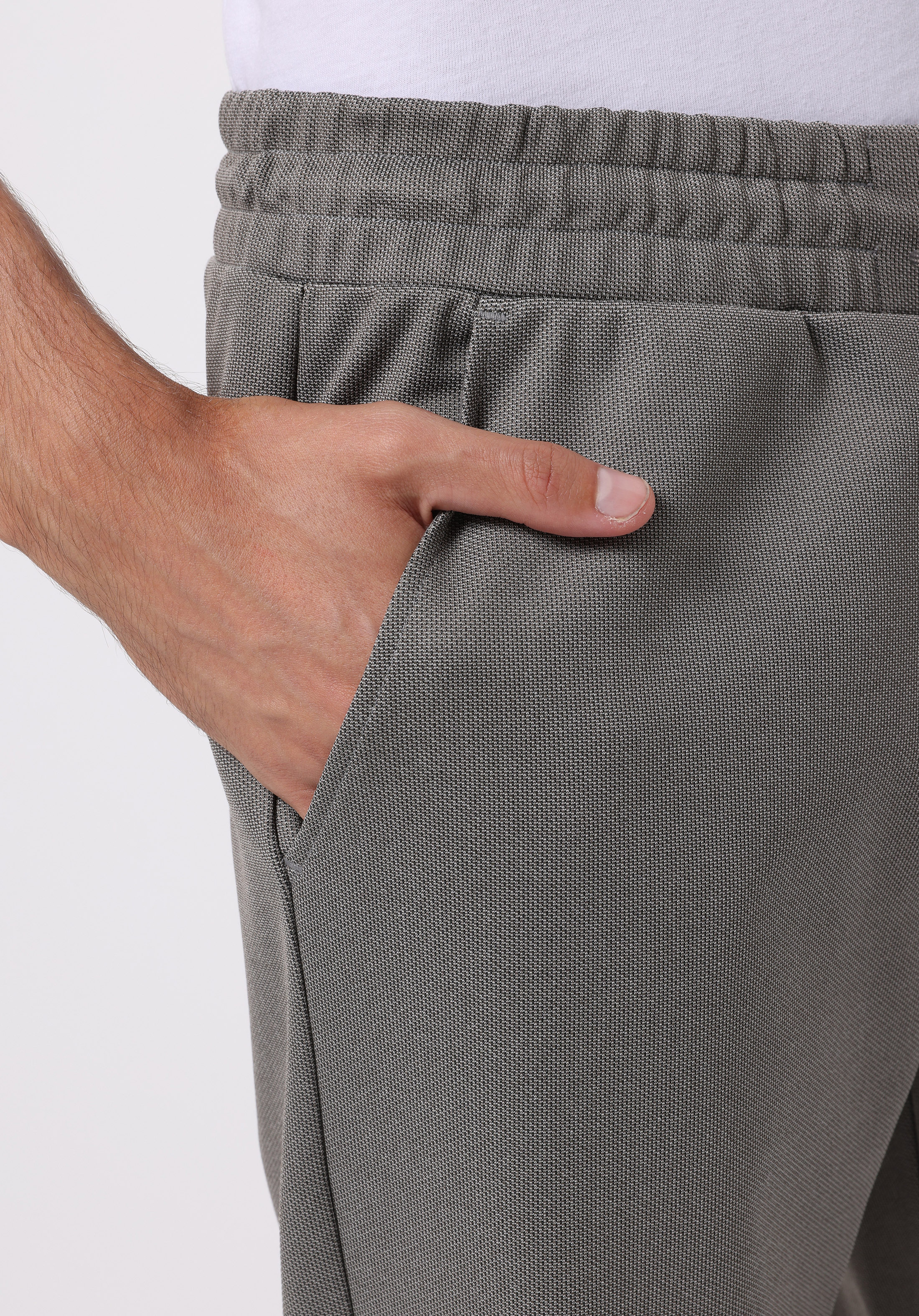 Regular Fit Orta Bel Düz Erkek Gri Eşofman Altı