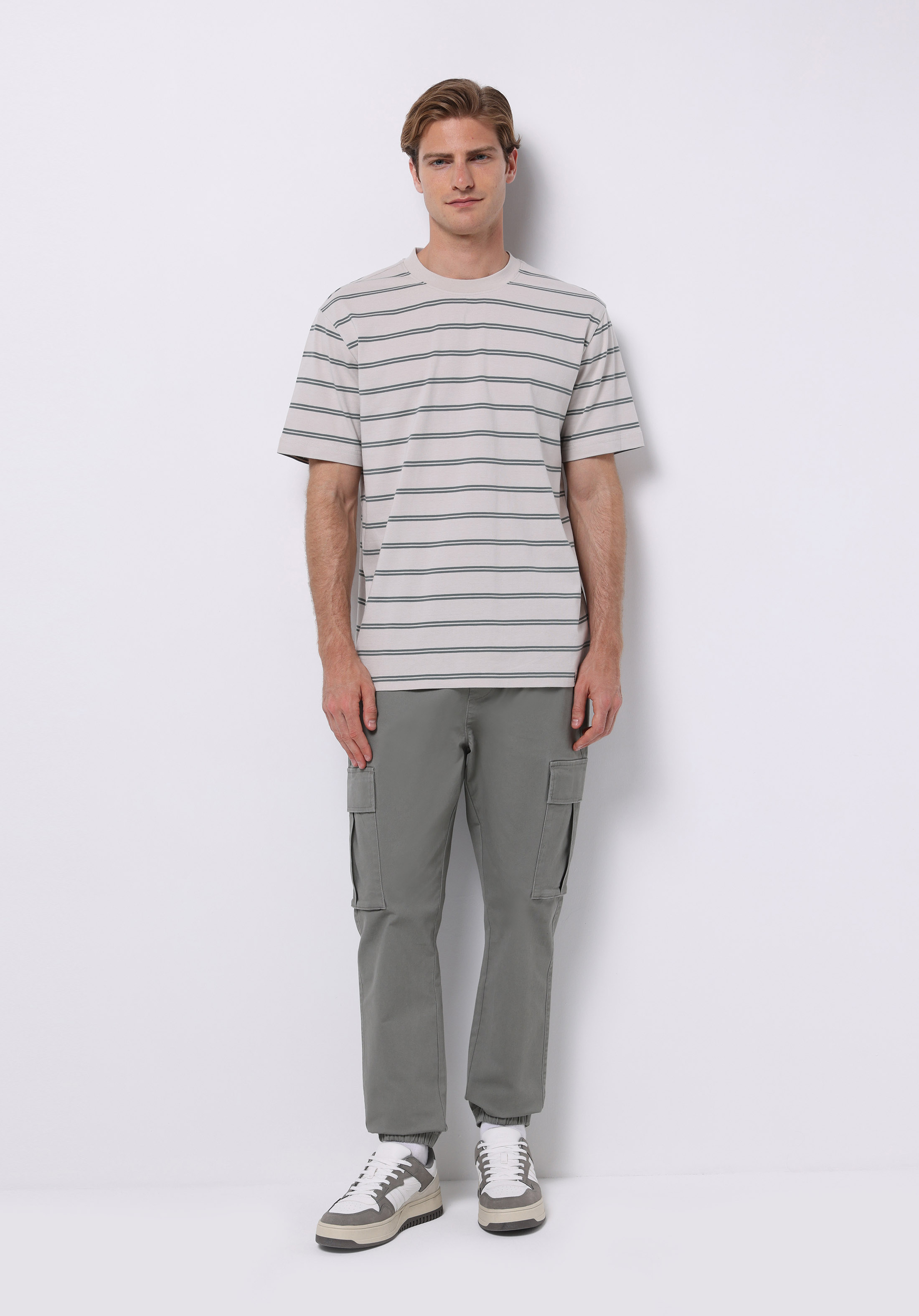 Cargo Fit Orta Bel Lastikli Paça Erkek Yeşil  Pantolon