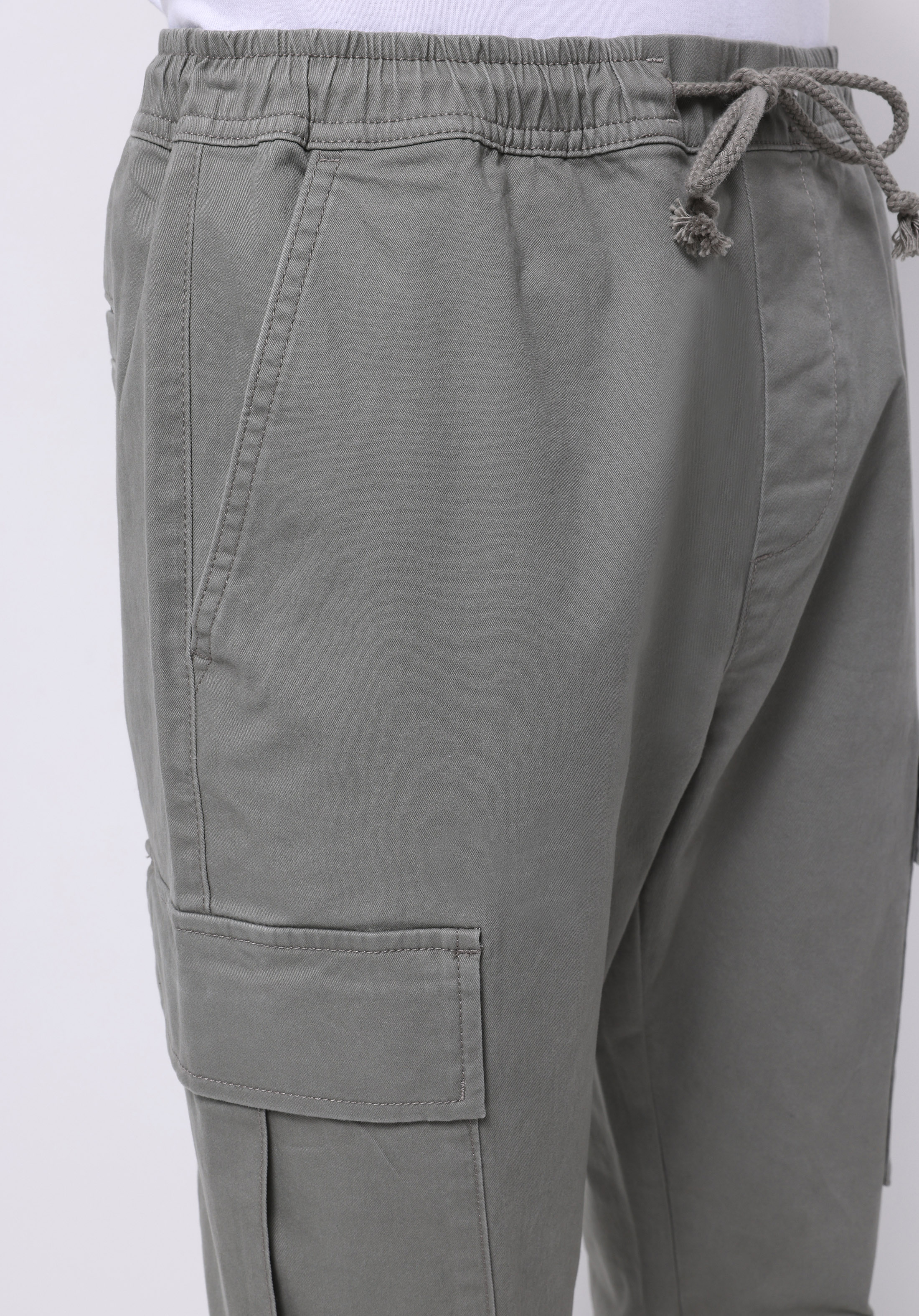 Cargo Fit Orta Bel Lastikli Paça Erkek Yeşil  Pantolon