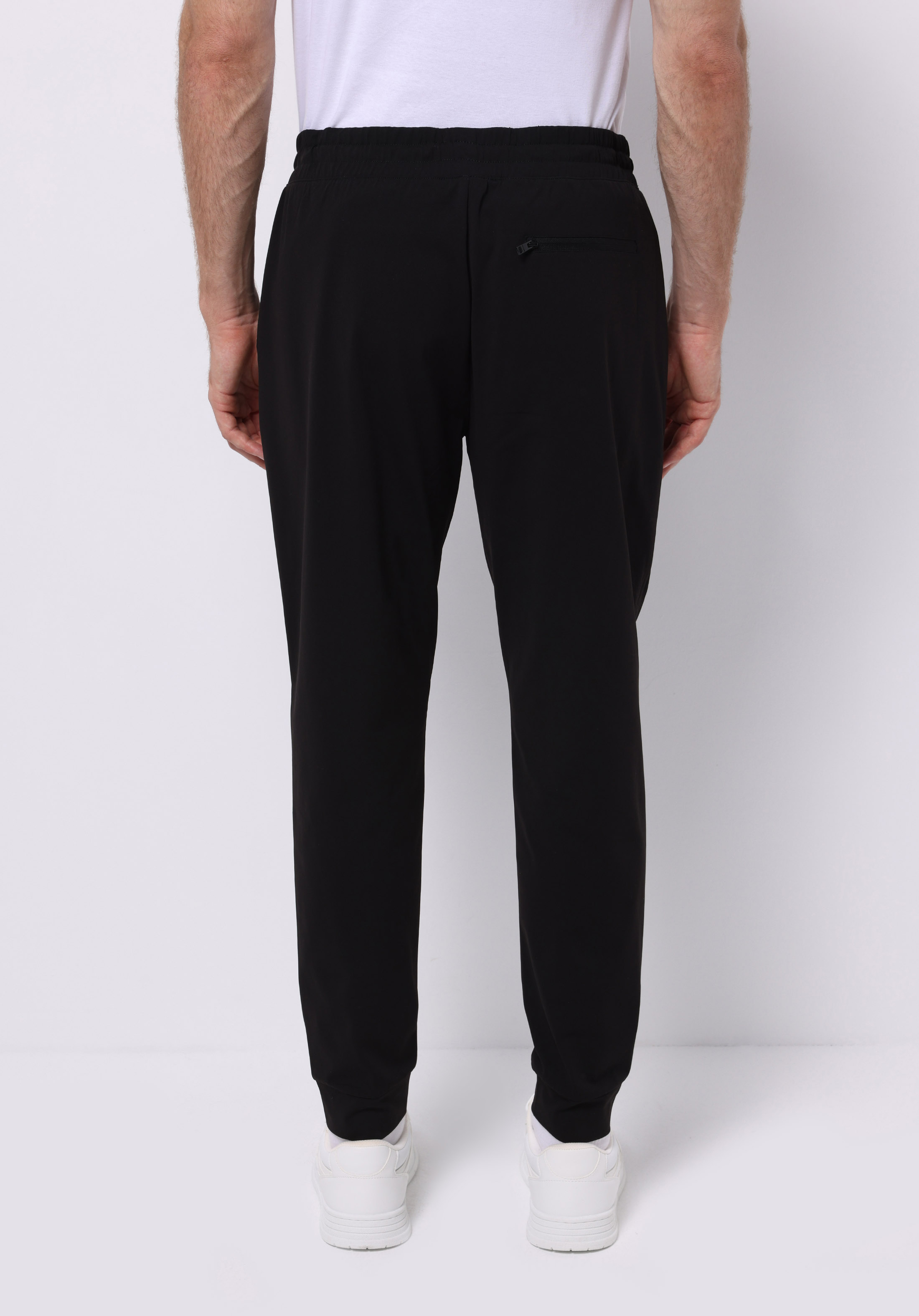 Slim Fit Orta Bel Düz Erkek Siyah Eşofman Altı