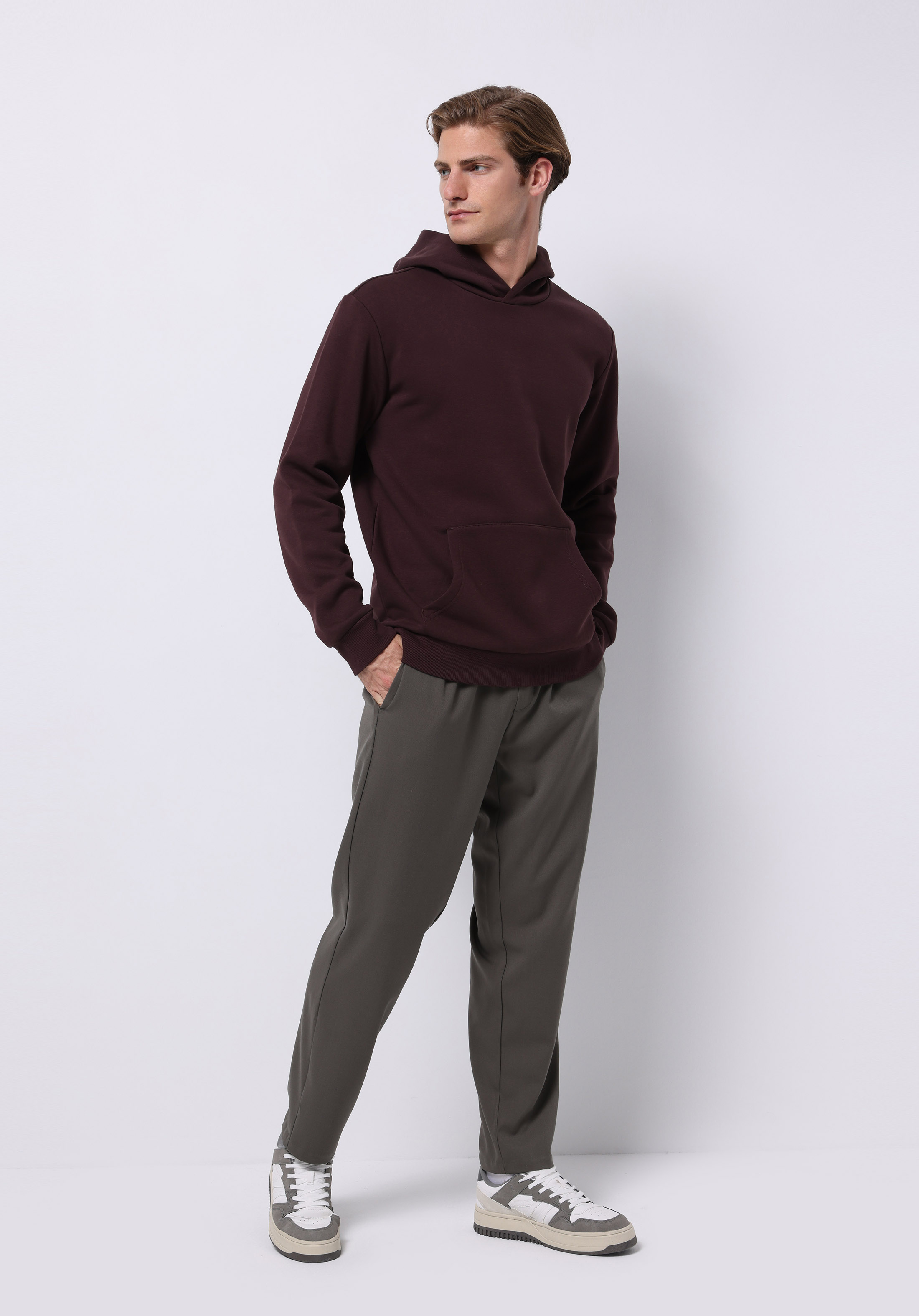 Regular Fit   Erkek Bordo Sweatshirt