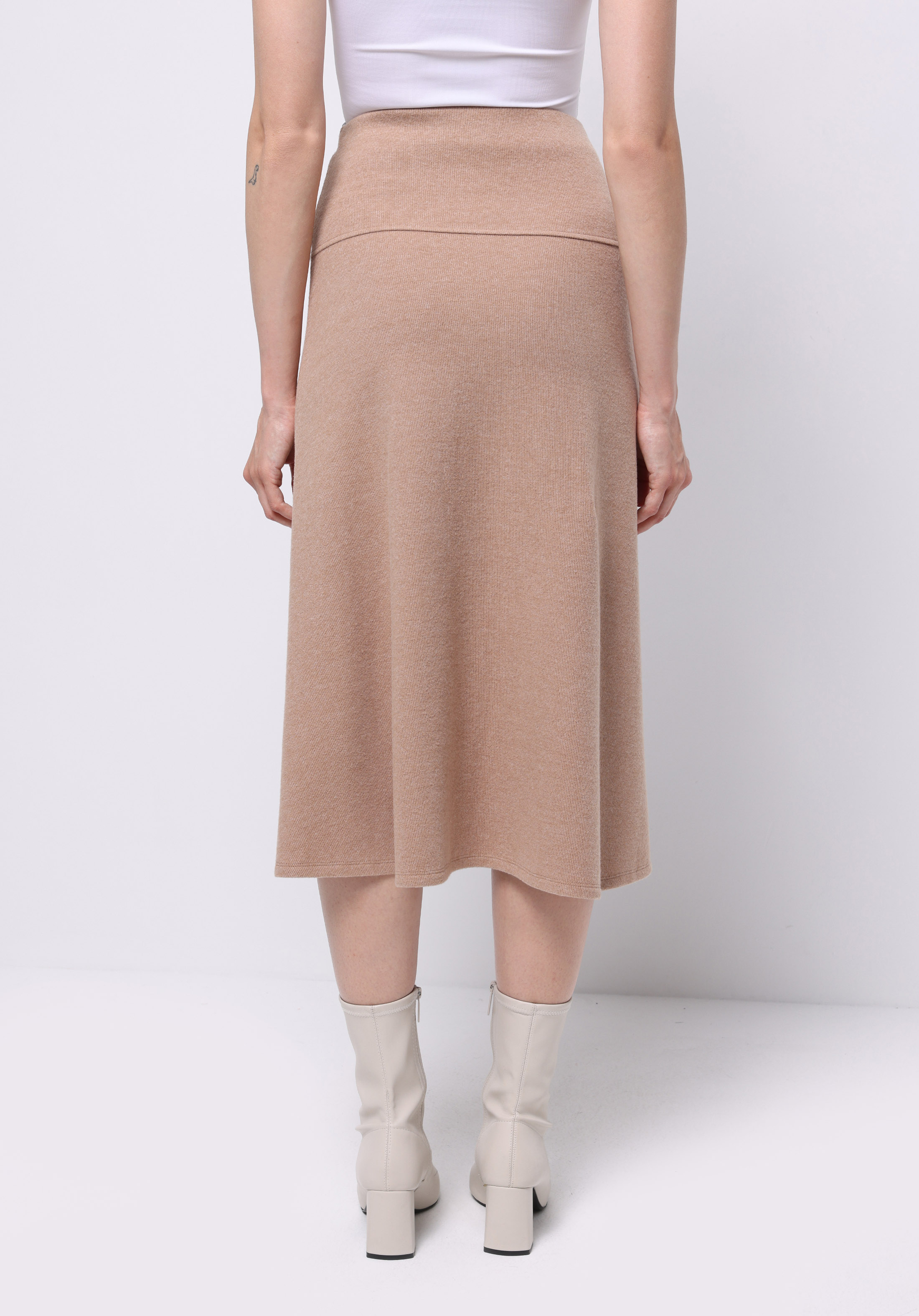 Regular Fit Düz  Kadın Bej Etek