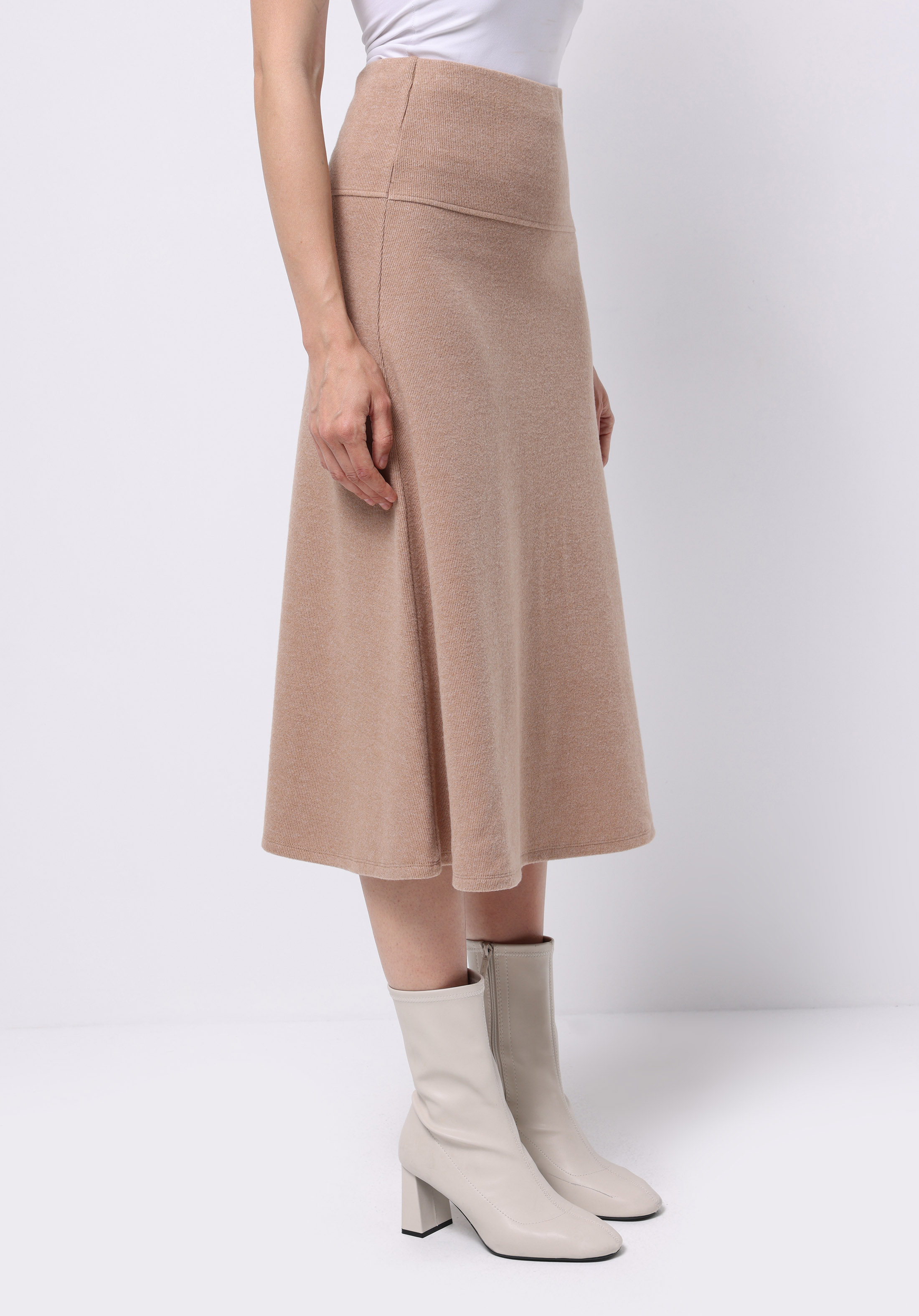 Regular Fit Düz  Kadın Bej Etek
