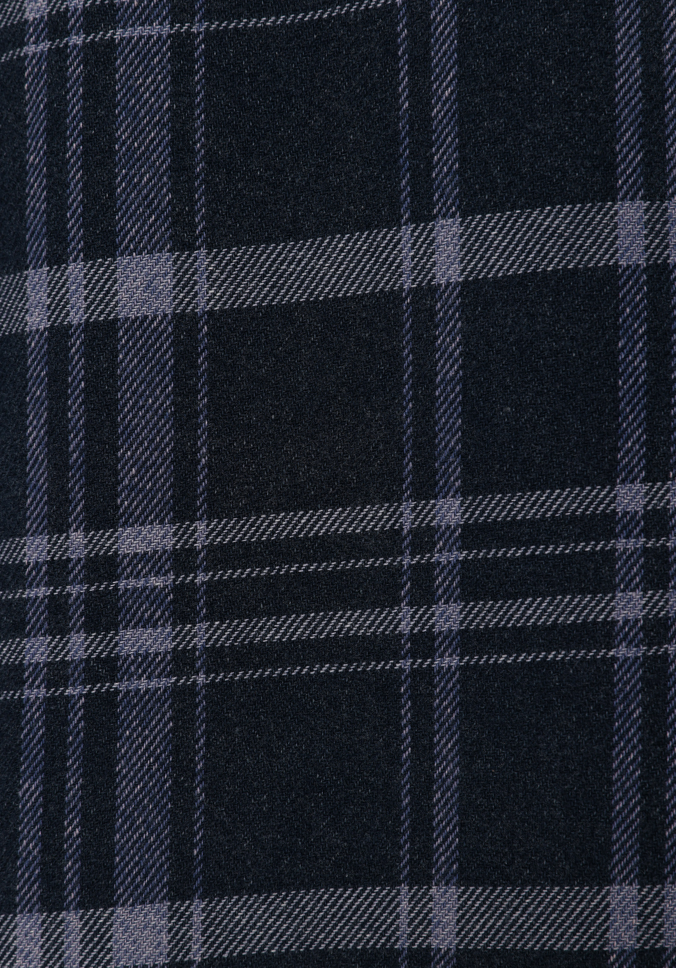 Comfort Fit Shirt Neck Ekoseli Erkek Mavi Uzun Kol Gömlek