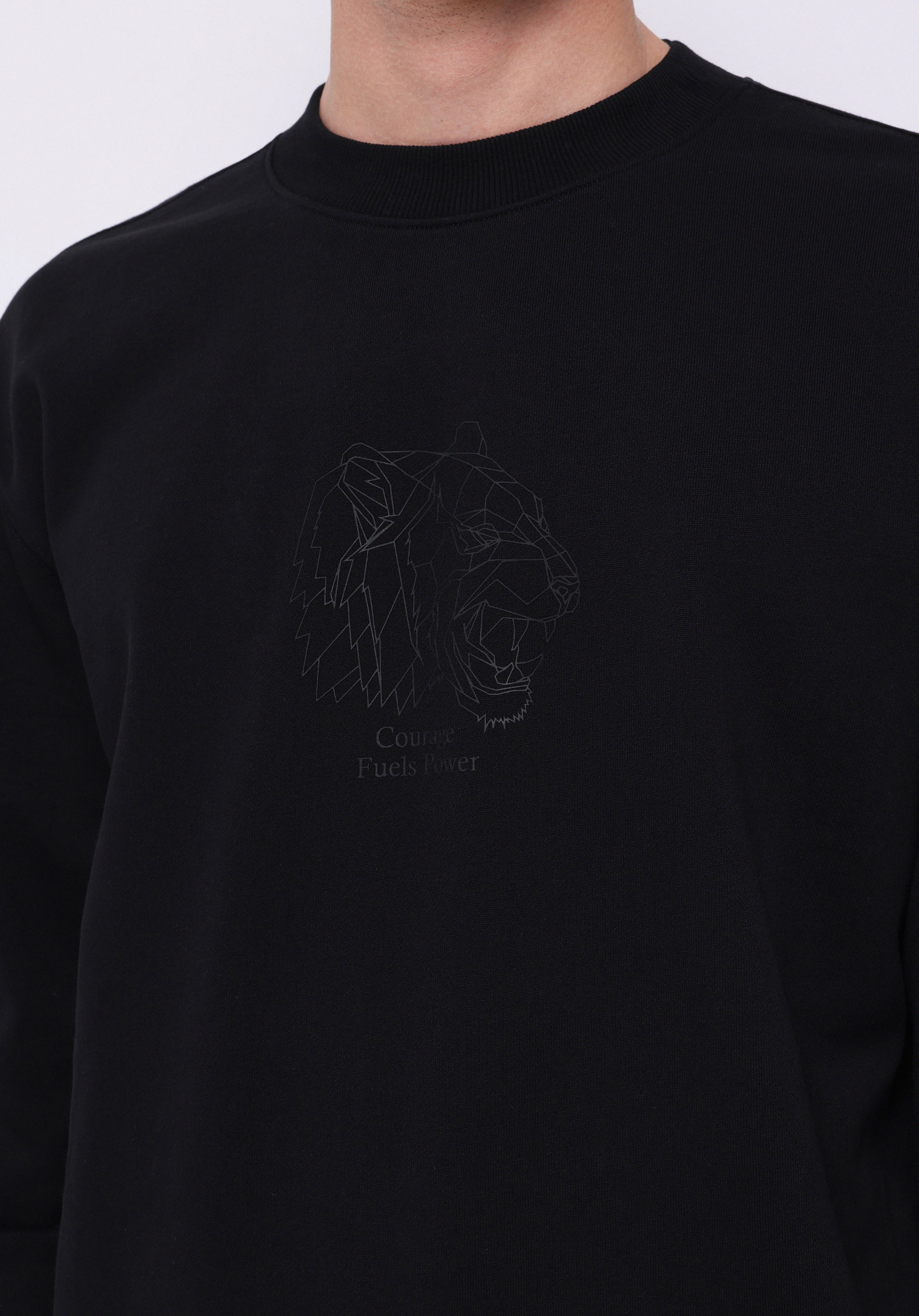 Comfort Fit   Erkek Siyah Sweatshirt