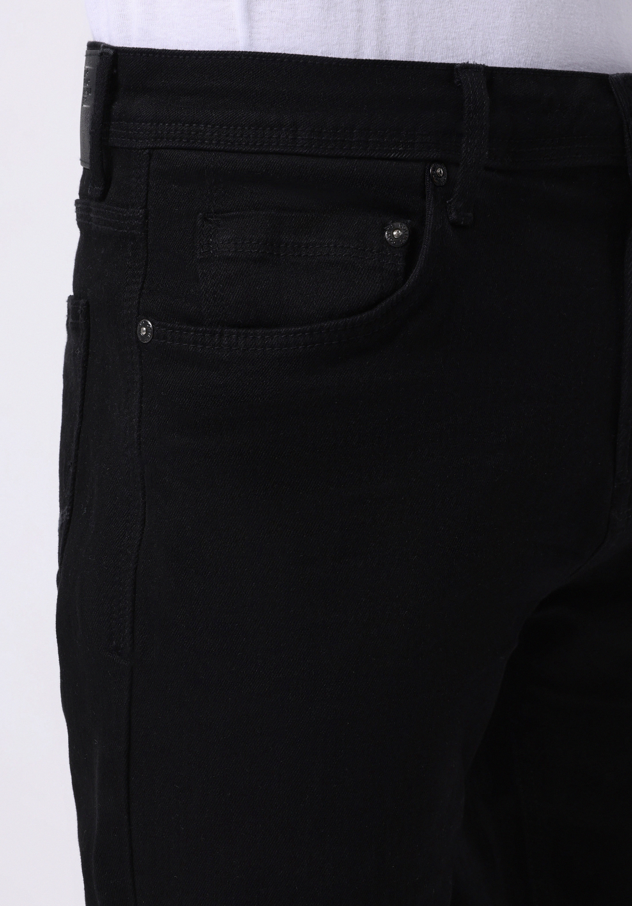 Regular Fit Orta Bel Düz Paça Erkek Siyah Jean Pantolon