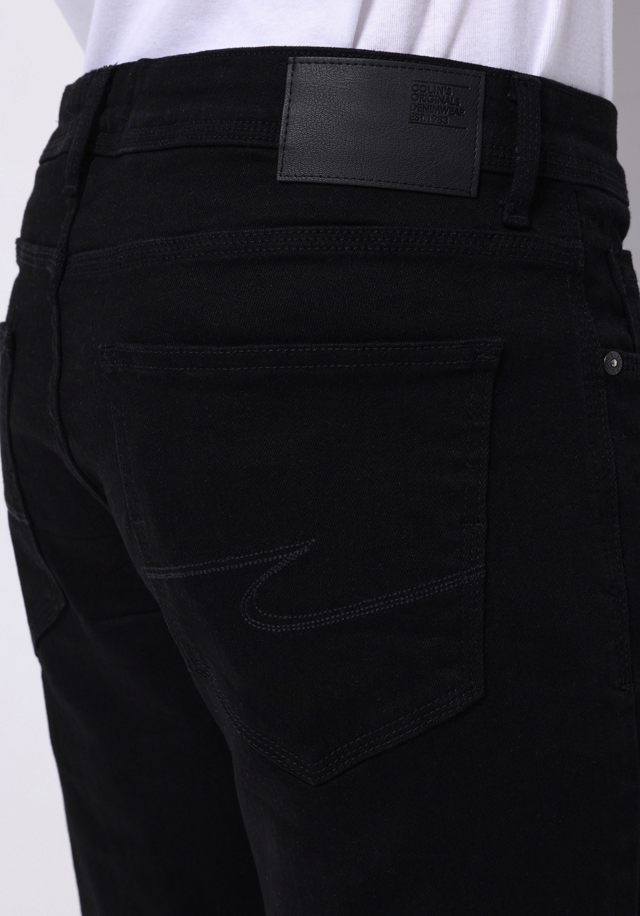 Regular Fit Orta Bel Düz Paça Erkek Siyah Jean Pantolon