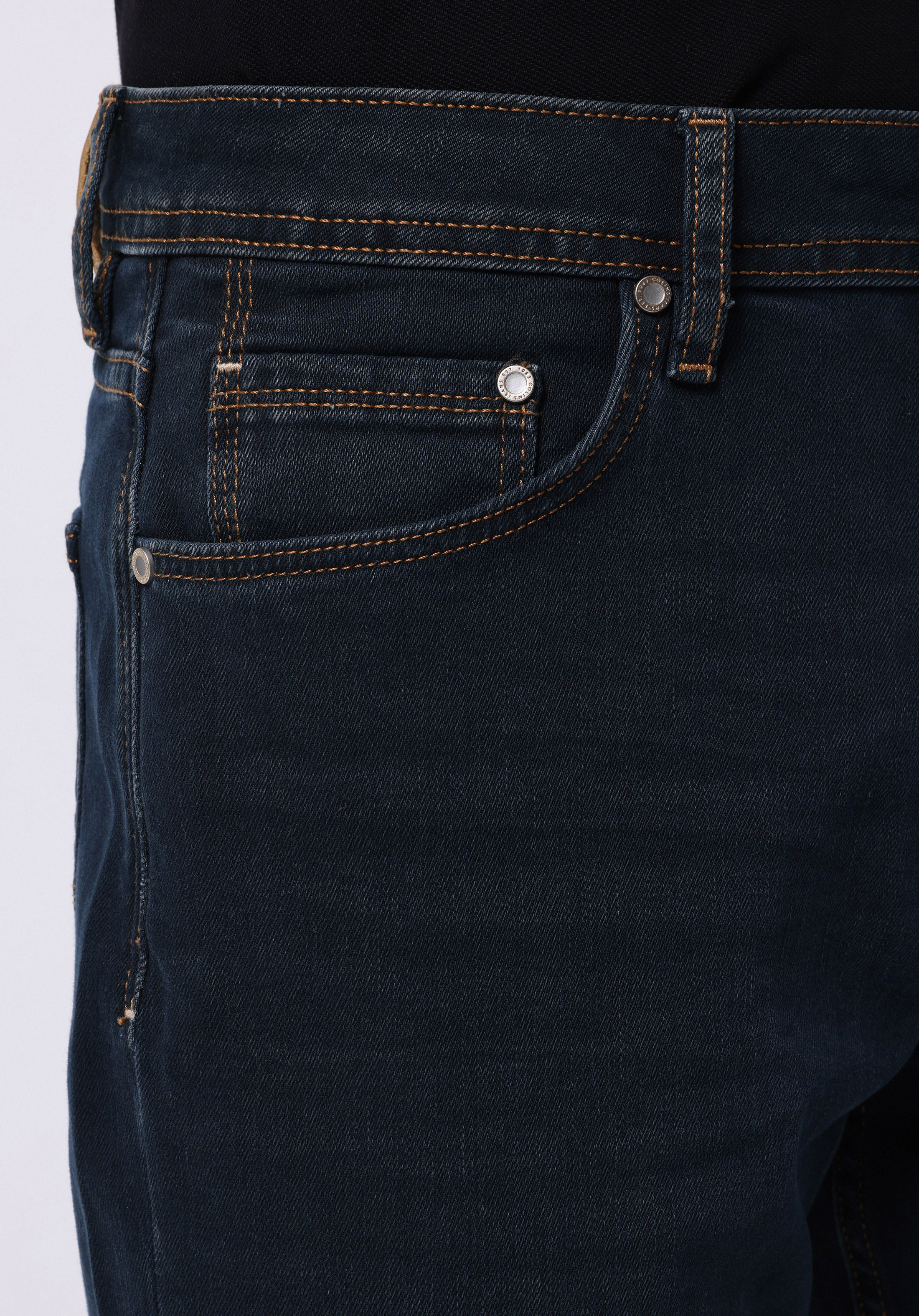 Regular Fit Orta Bel Düz Paça Erkek Koyu İndigo Jean Pantolon