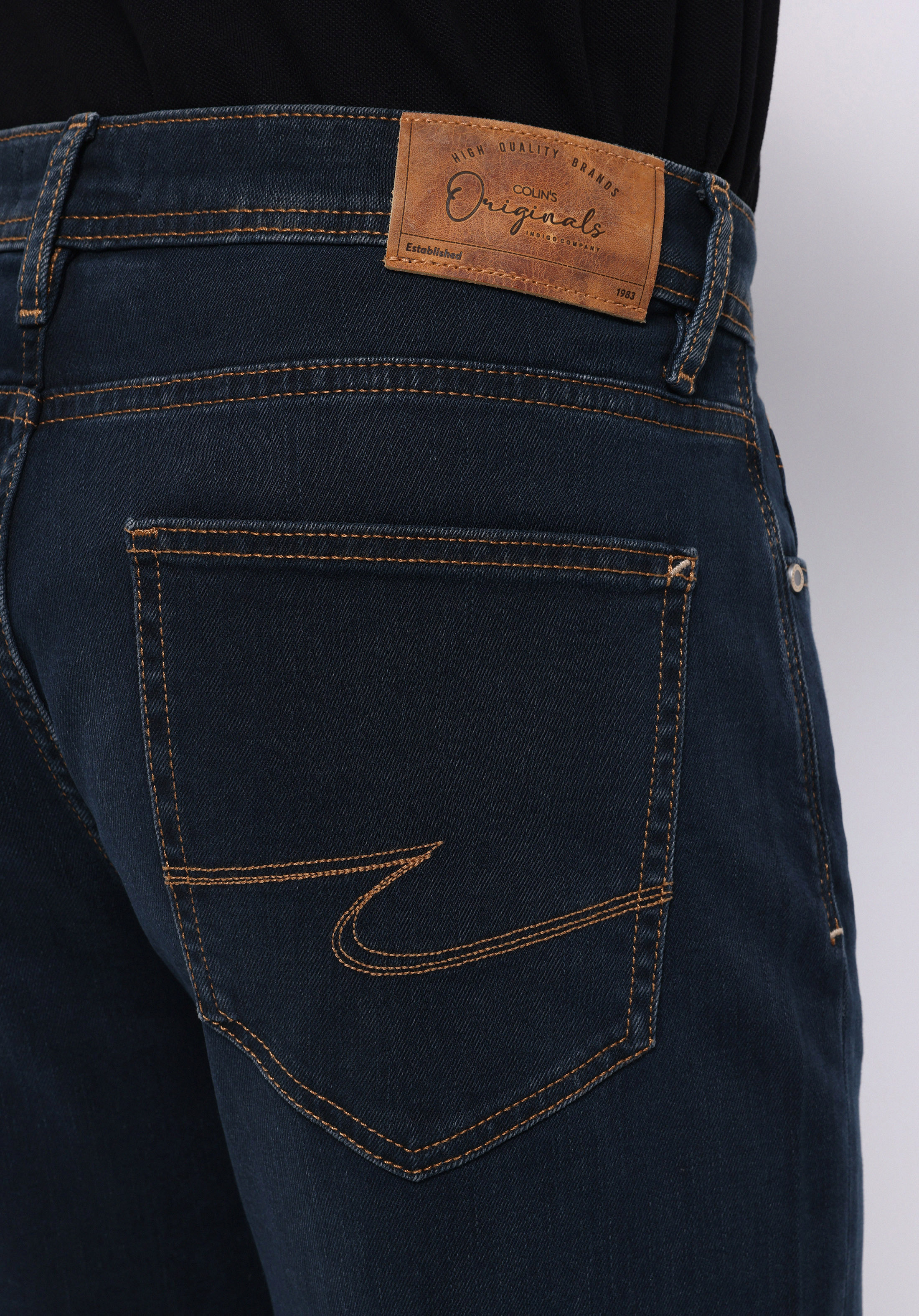 Regular Fit Orta Bel Düz Paça Erkek Koyu İndigo Jean Pantolon