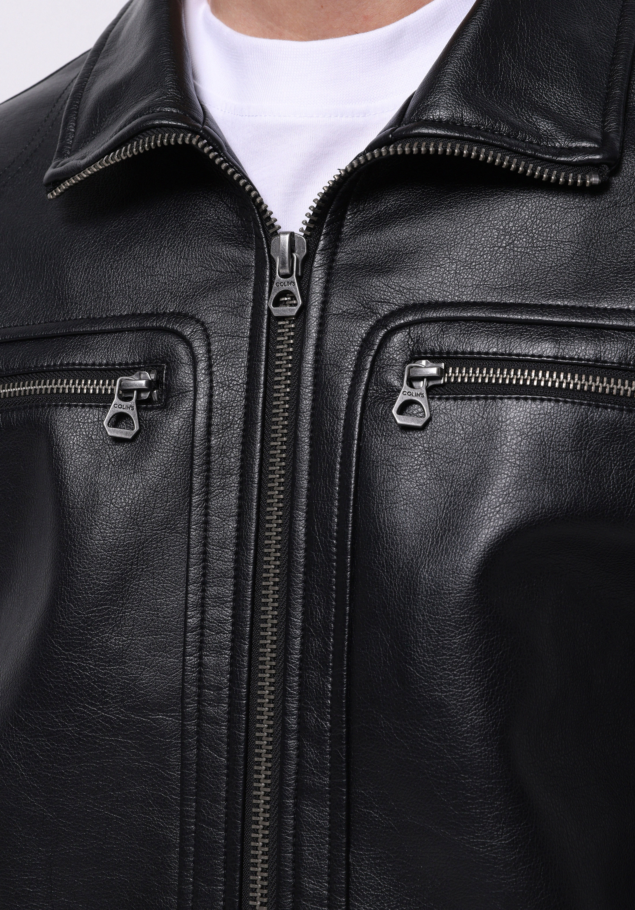 Slim Fit     Erkek Siyah Mont Pu