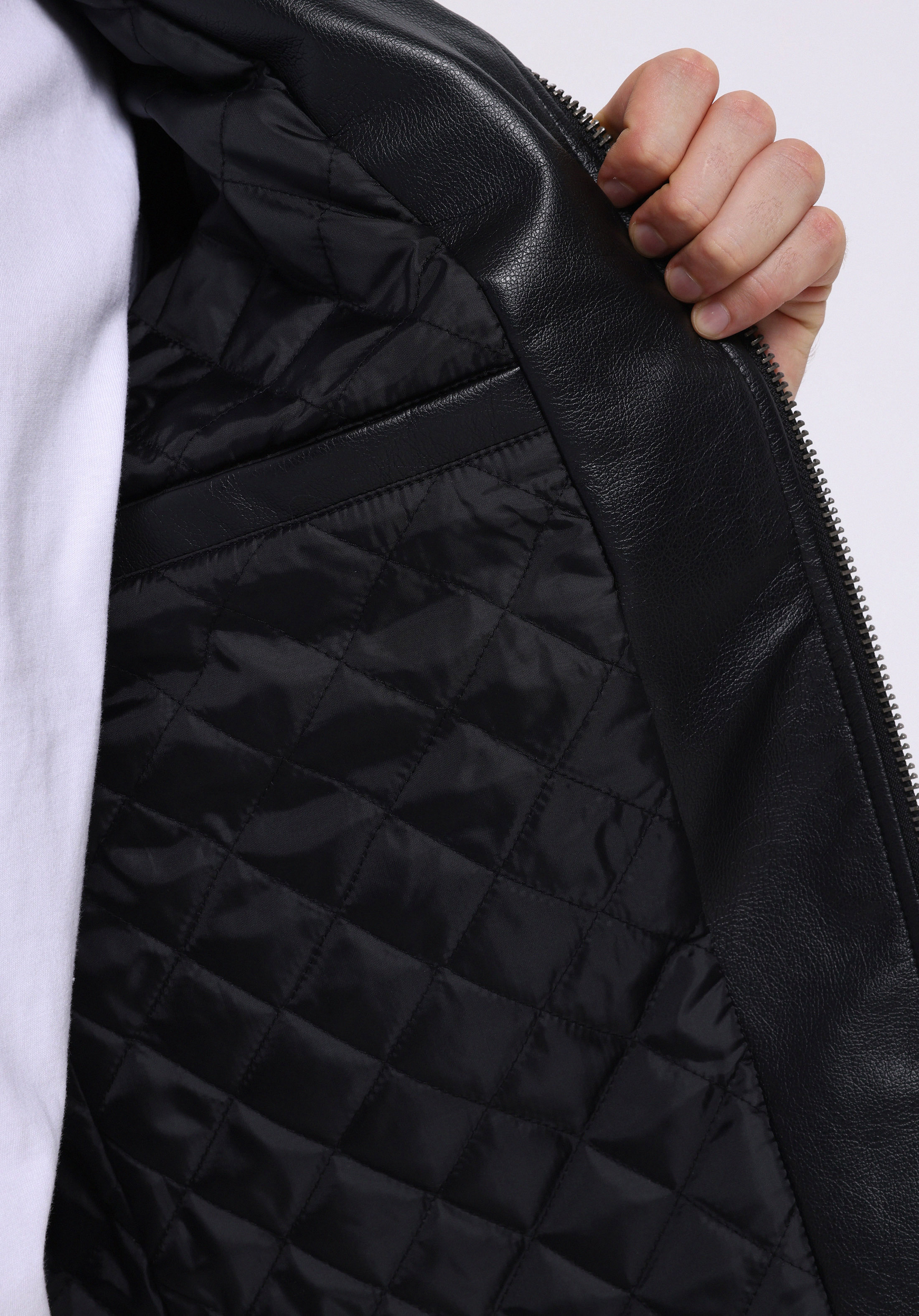 Slim Fit     Erkek Siyah Mont Pu