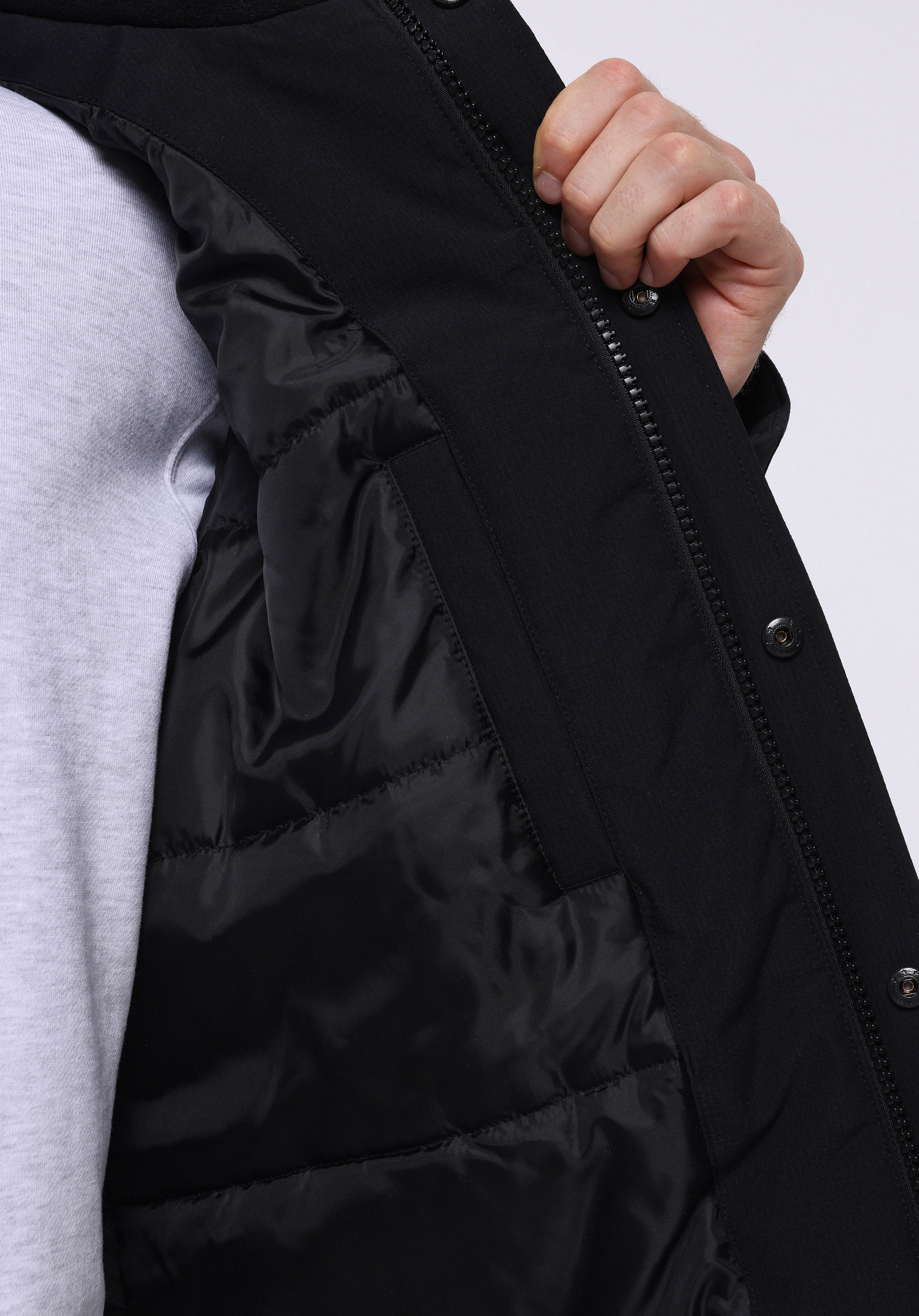 Regular Fit     Erkek Siyah Mont