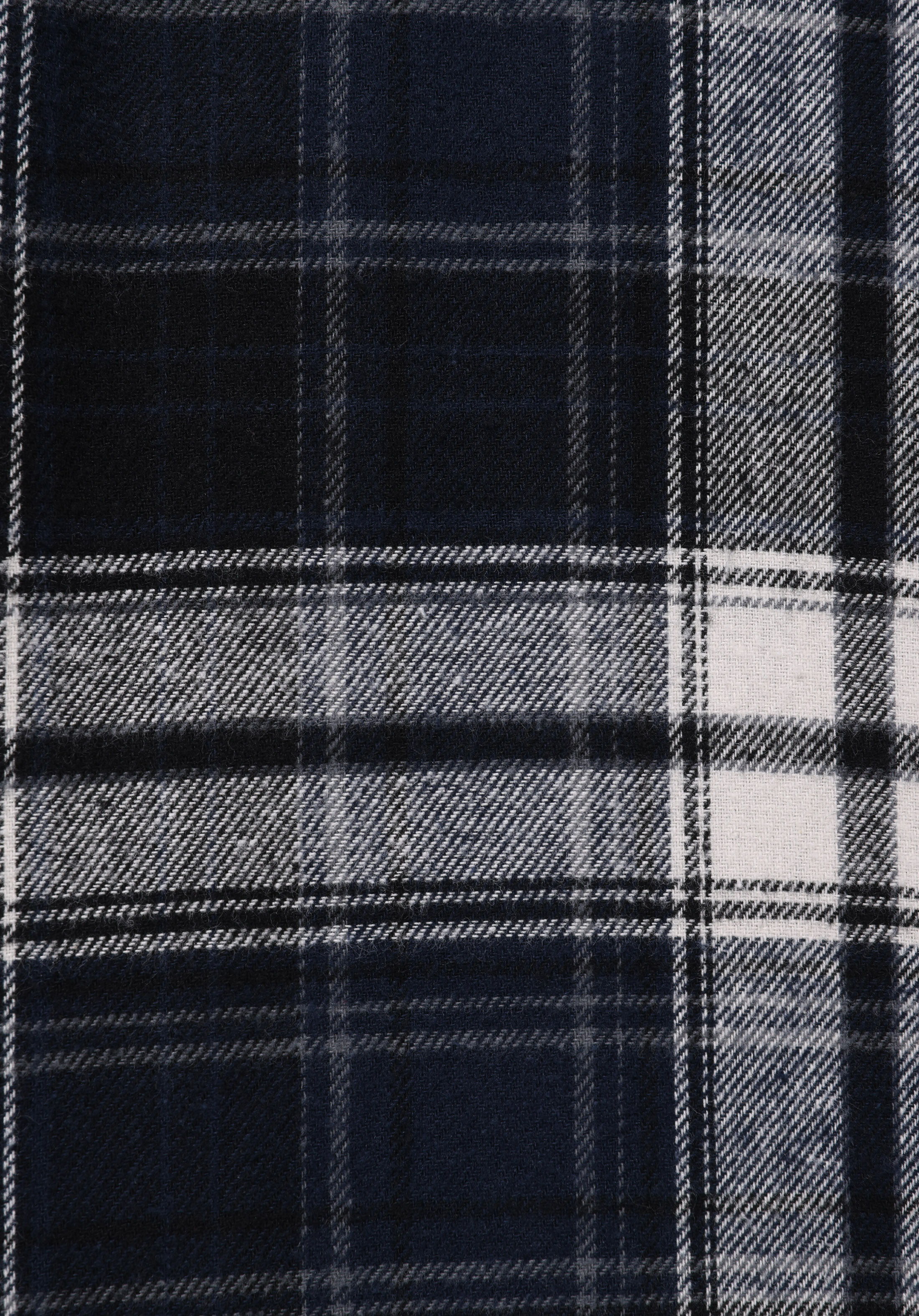 Regular Fit Shirt Neck Ekoseli Erkek Lacivert Uzun Kol Gömlek