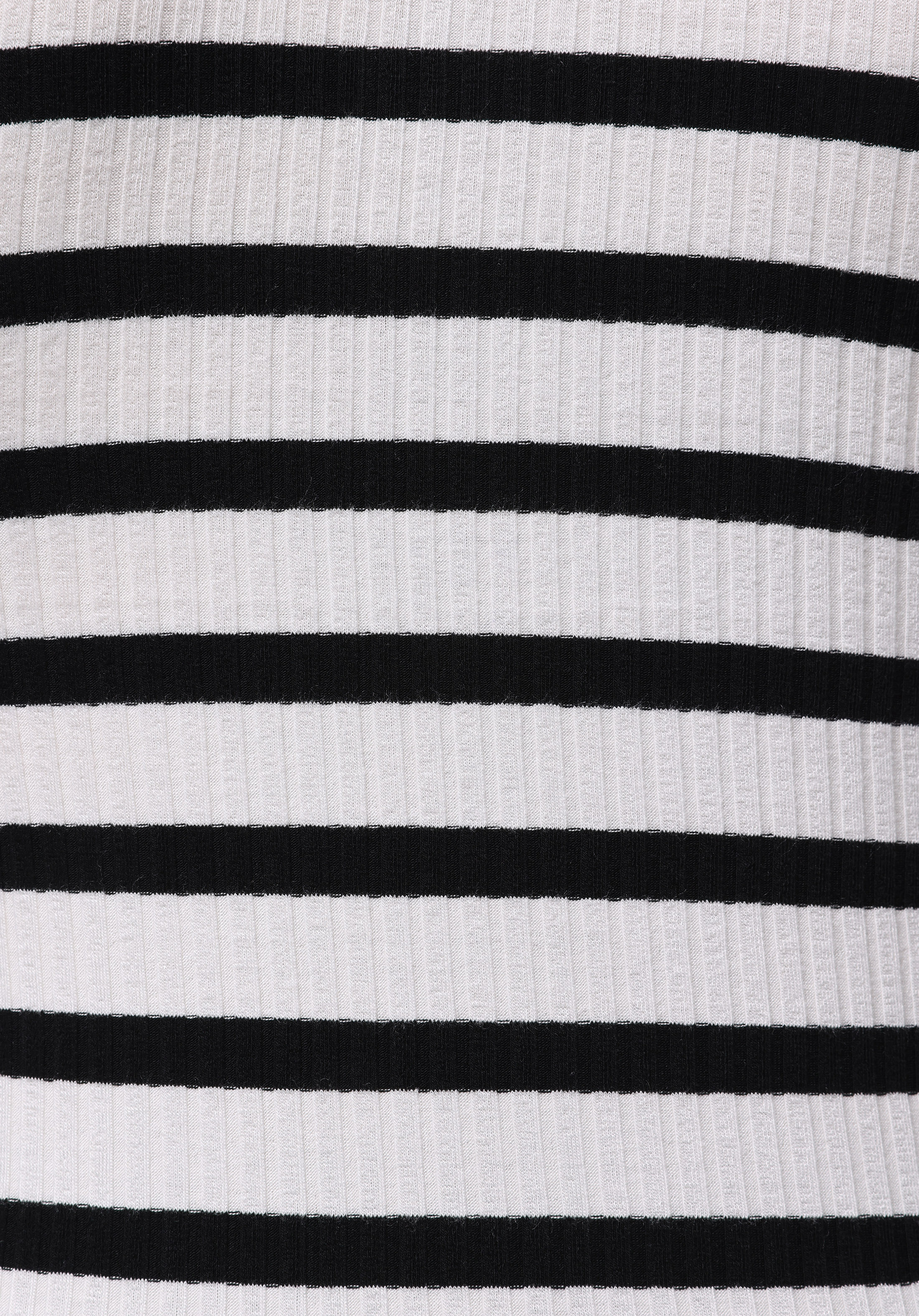 Slim Fit Polo Yaka Çizgili Kadın Siyah Uzun Kol Tişört