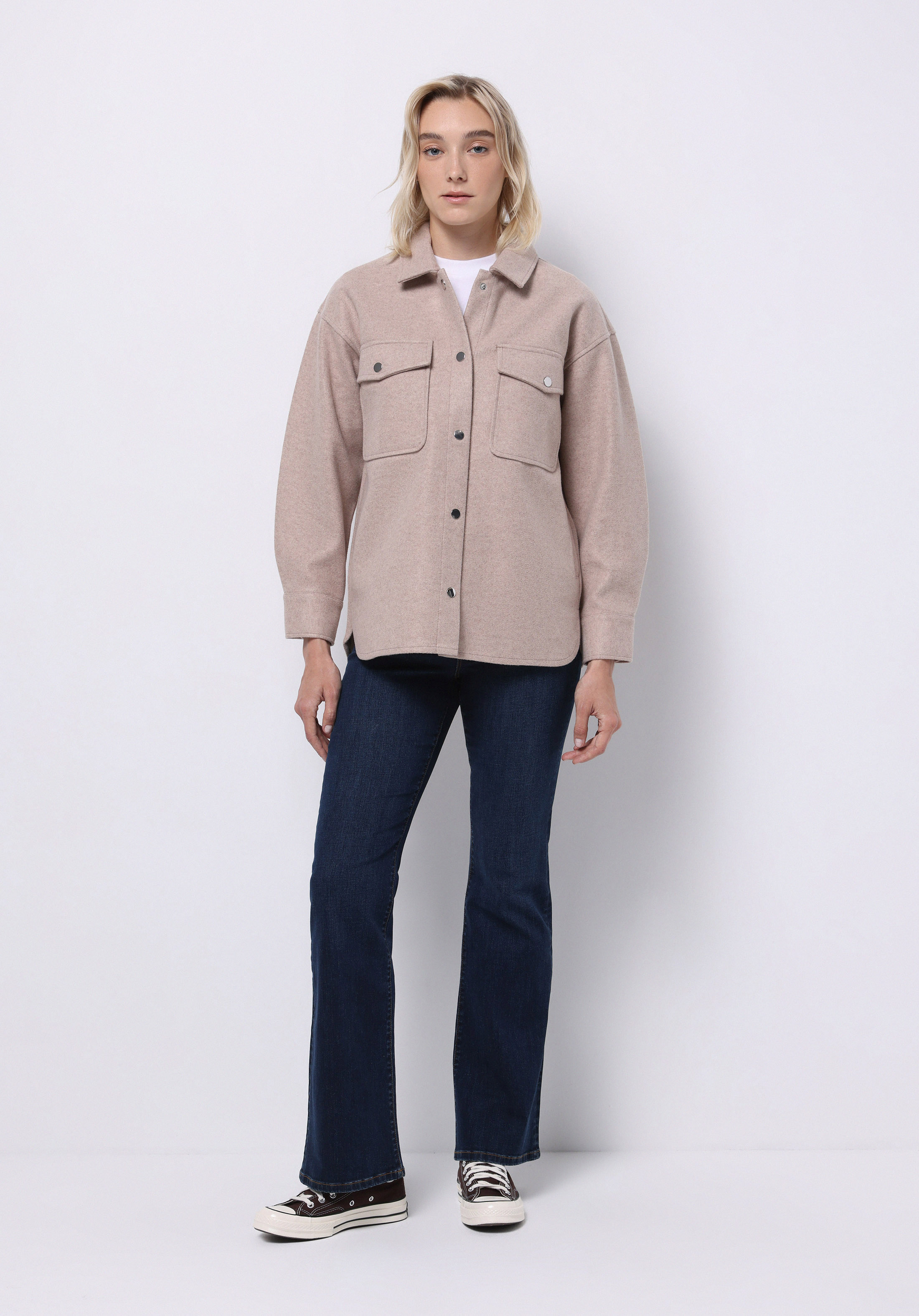 Regular Fit   Kadın Bej  Gömlek