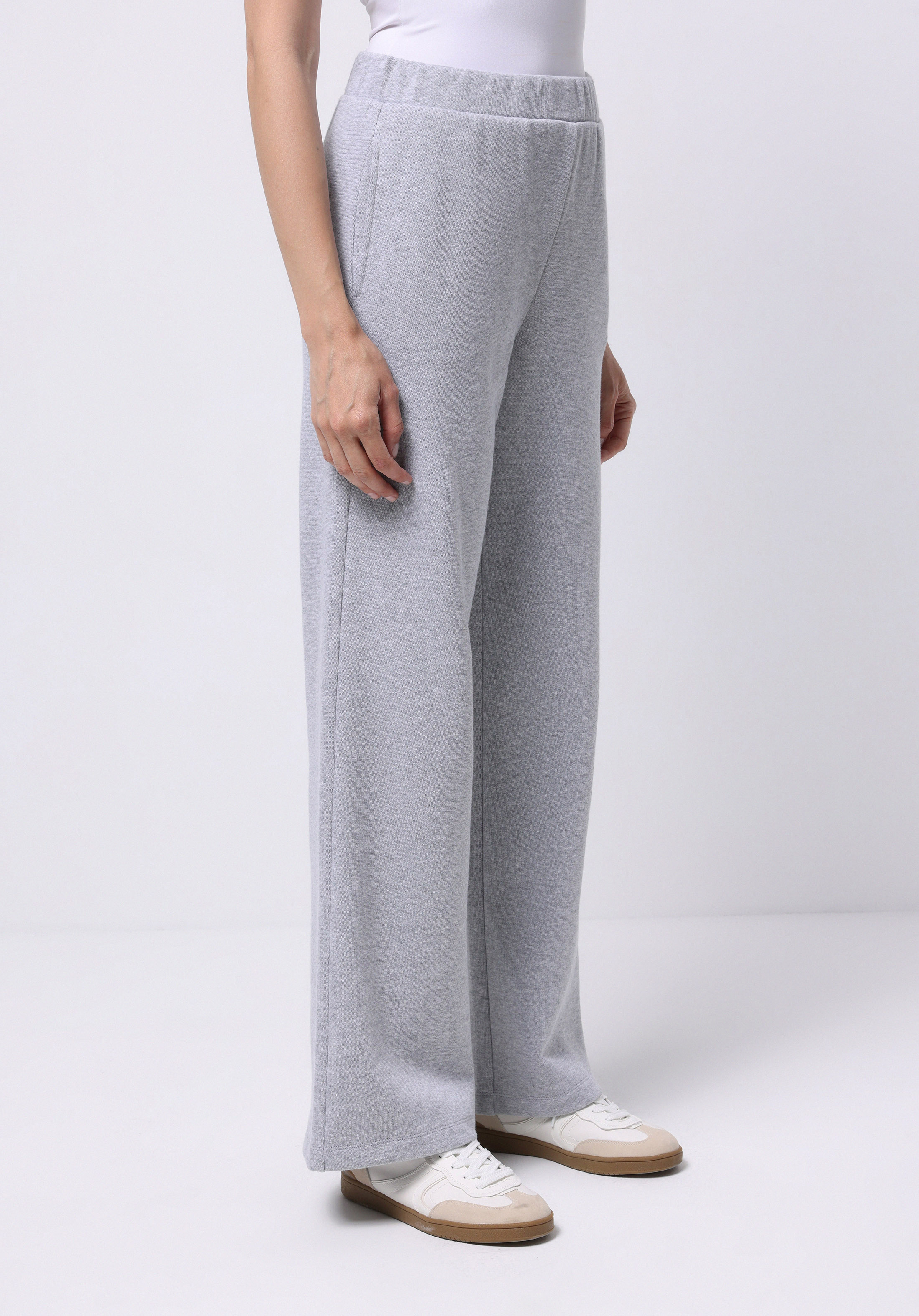 Regular Fit Orta Bel Düz Kadın Gri Eşofman Altı