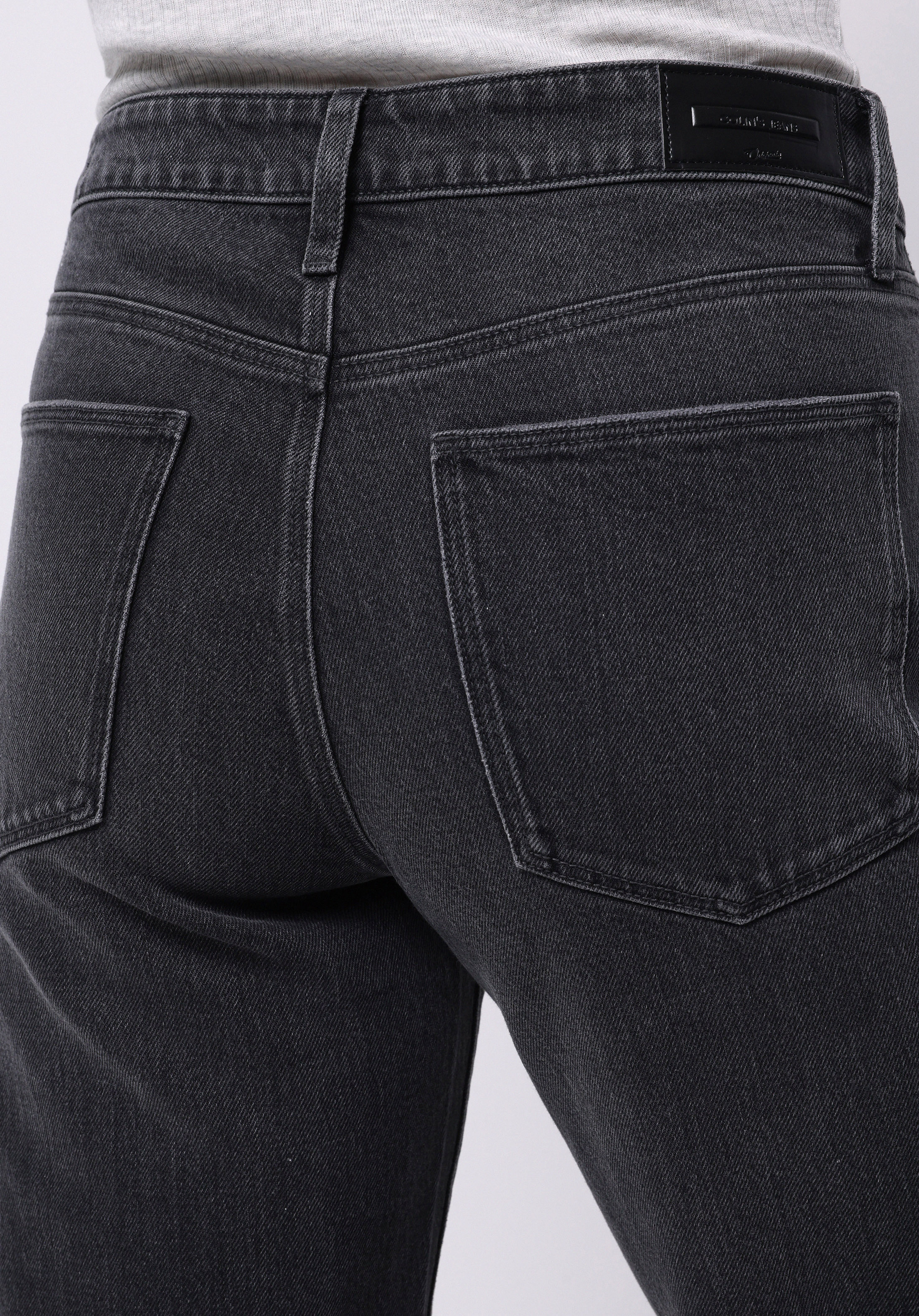 Straight Fit Orta Bel Tam Boy Paça Kadın Siyah Jean Pantolon