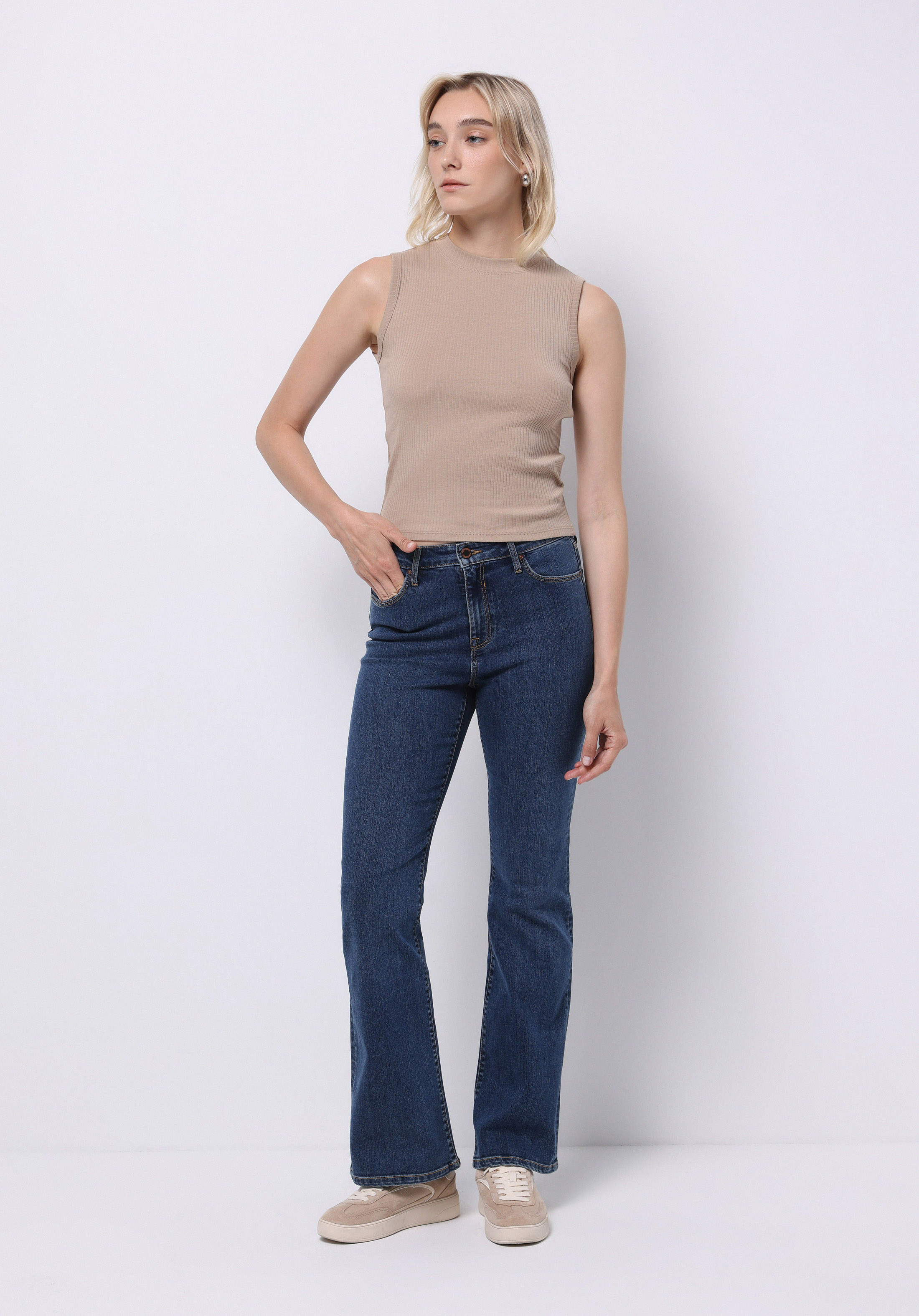 Regular Fit   Kadın İndigo Jean Pantolon