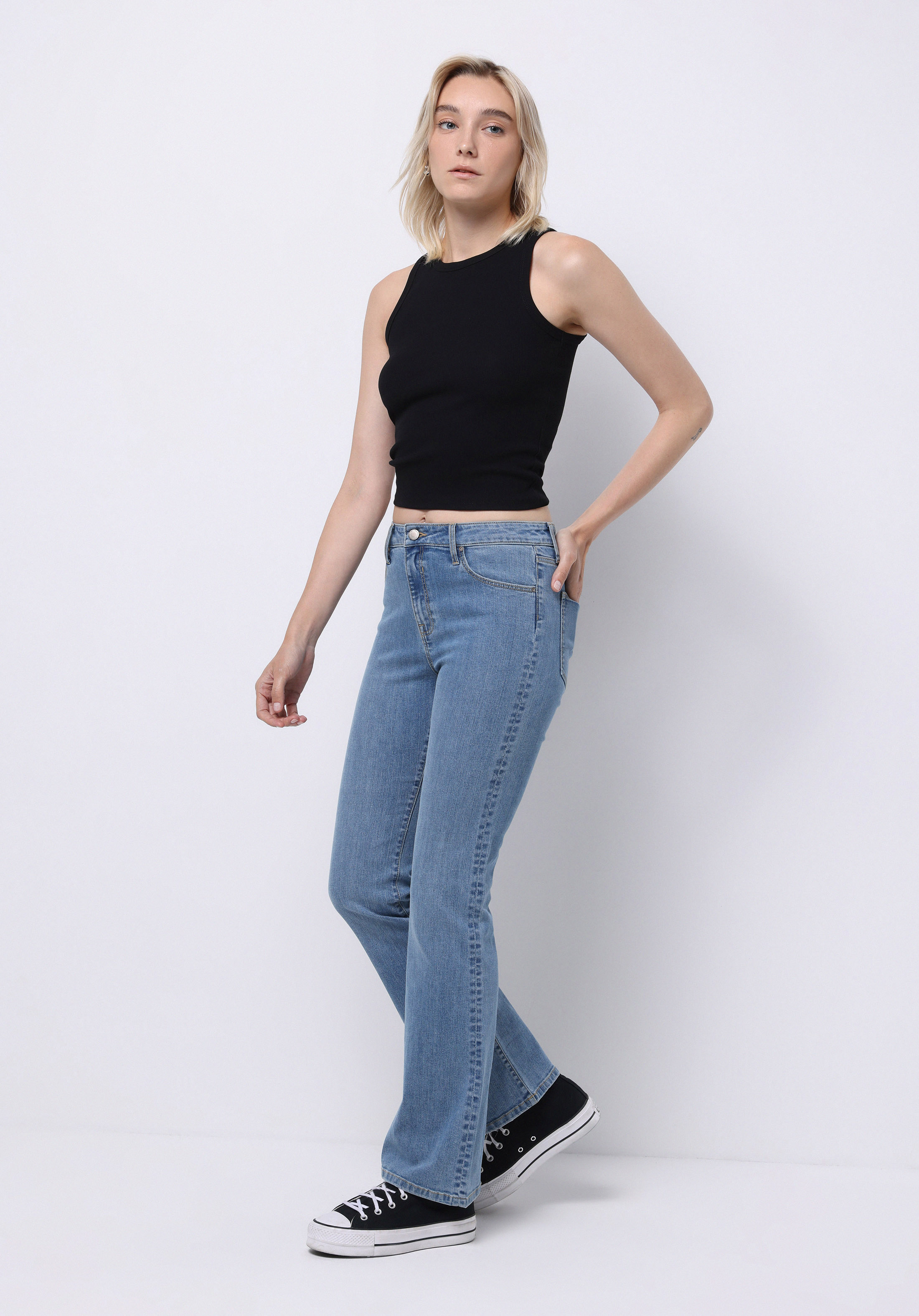 Regular Fit   Kadın İndigo Jean Pantolon