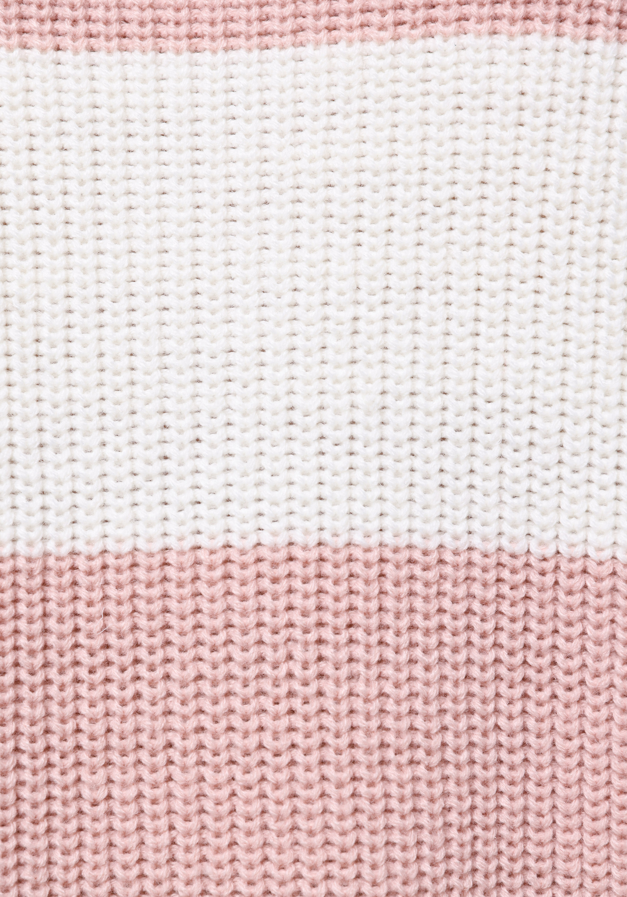 Regular Fit Yuvarlak Yaka Çizgili Kadın Pembe Kazak