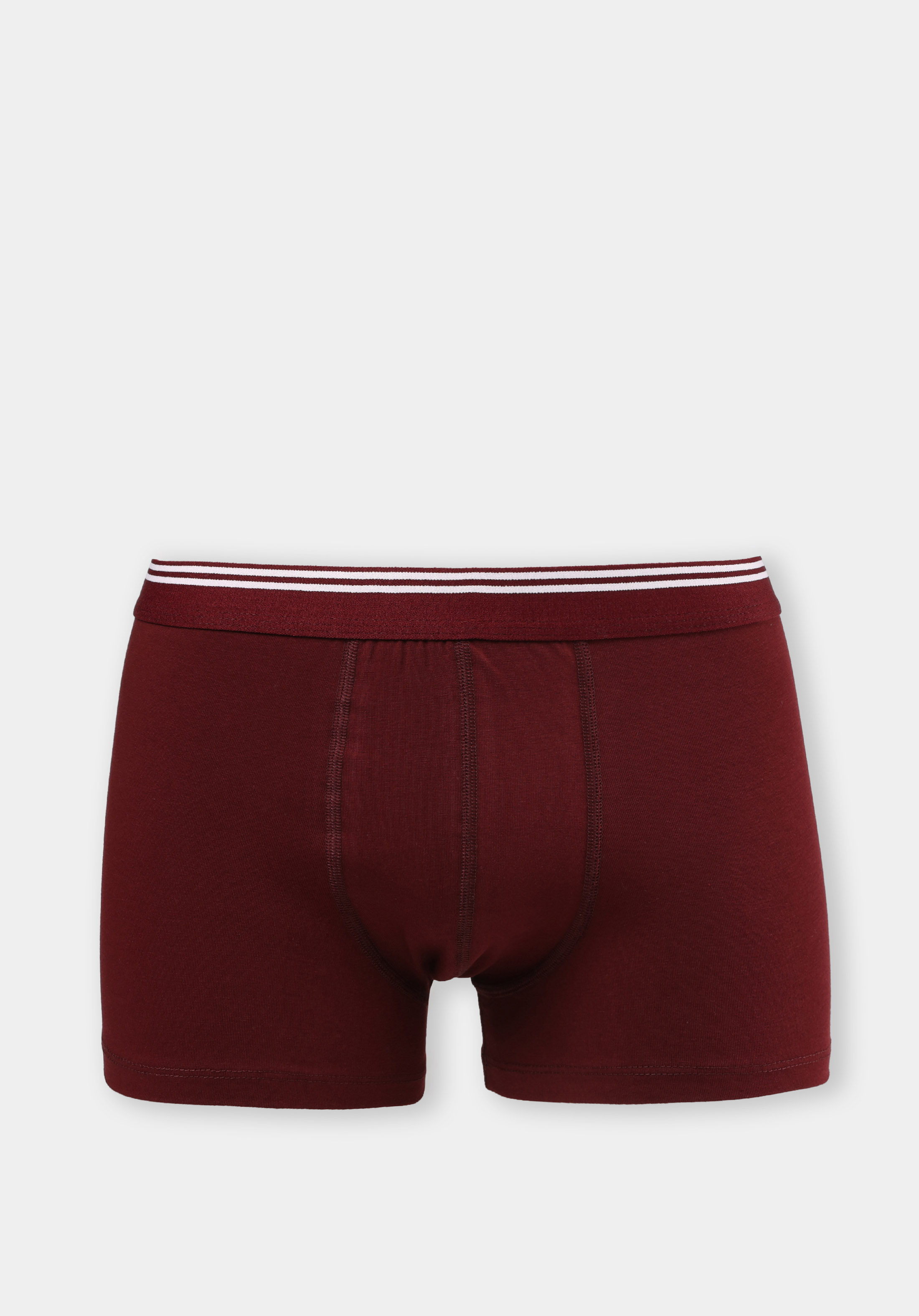 Modern Fit Düz Erkek Bordo Boxer
