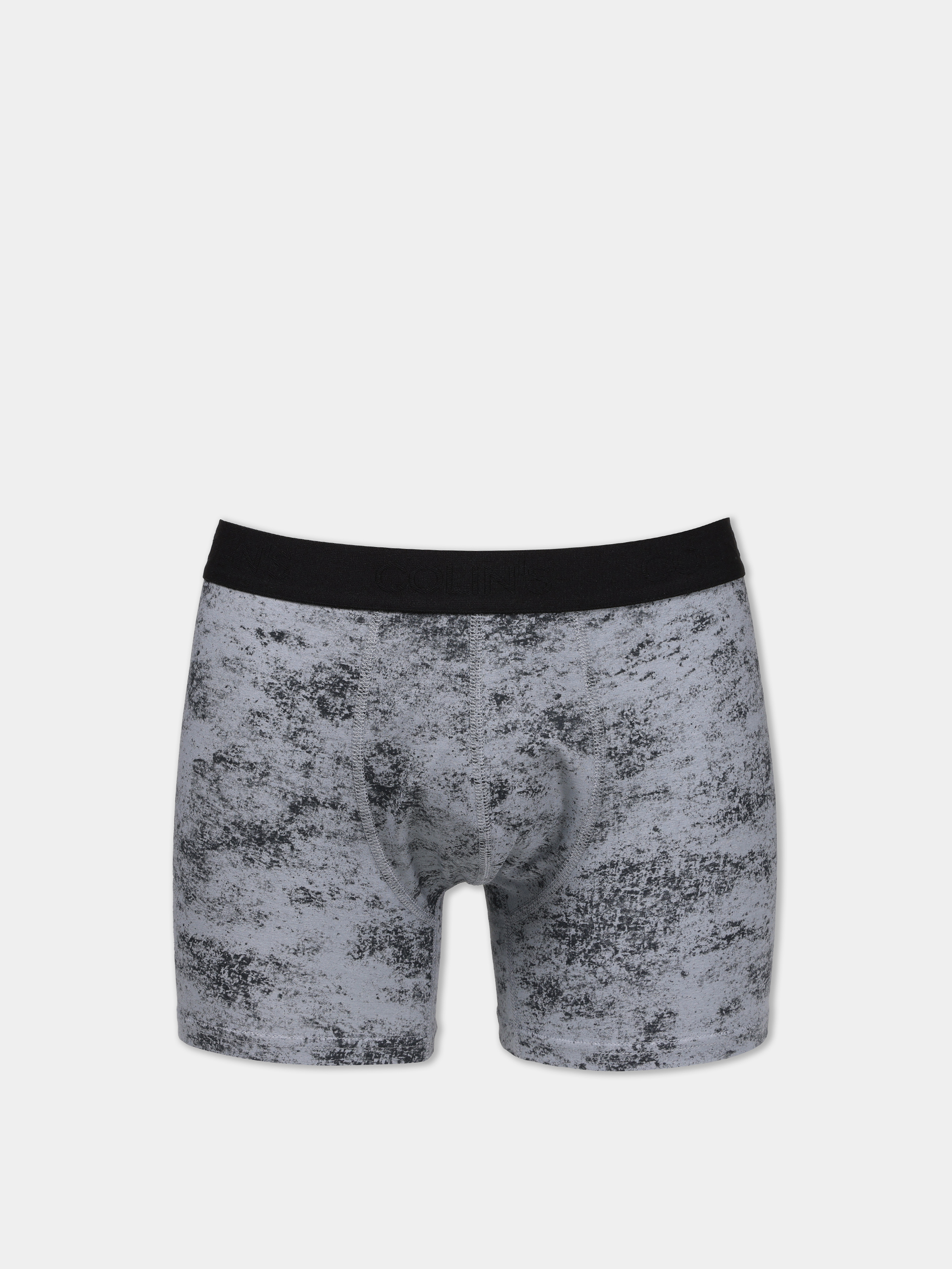 Modern Fit Baskılı Erkek Gri Boxer