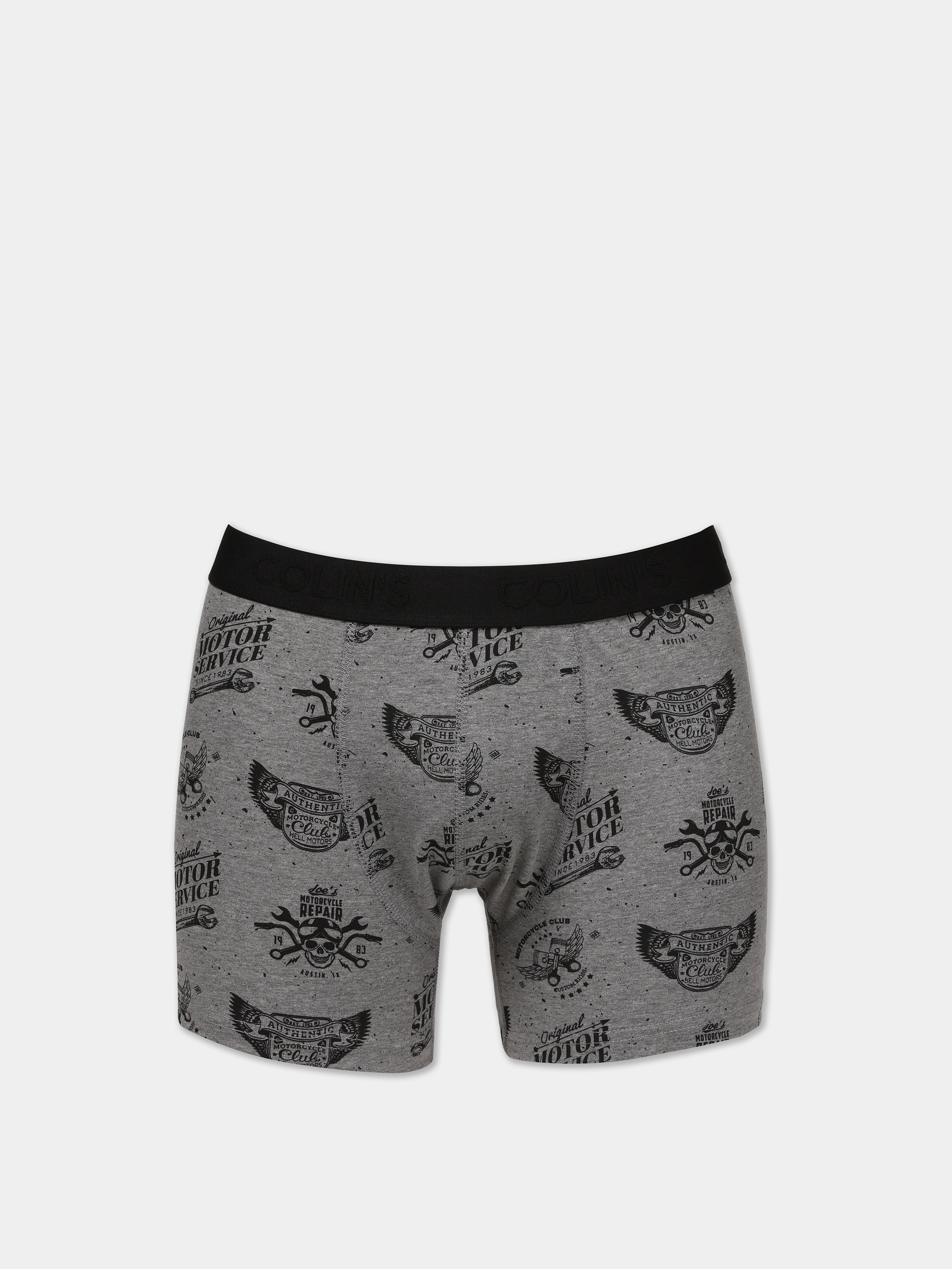 Modern Fit Baskılı Erkek Gri Boxer