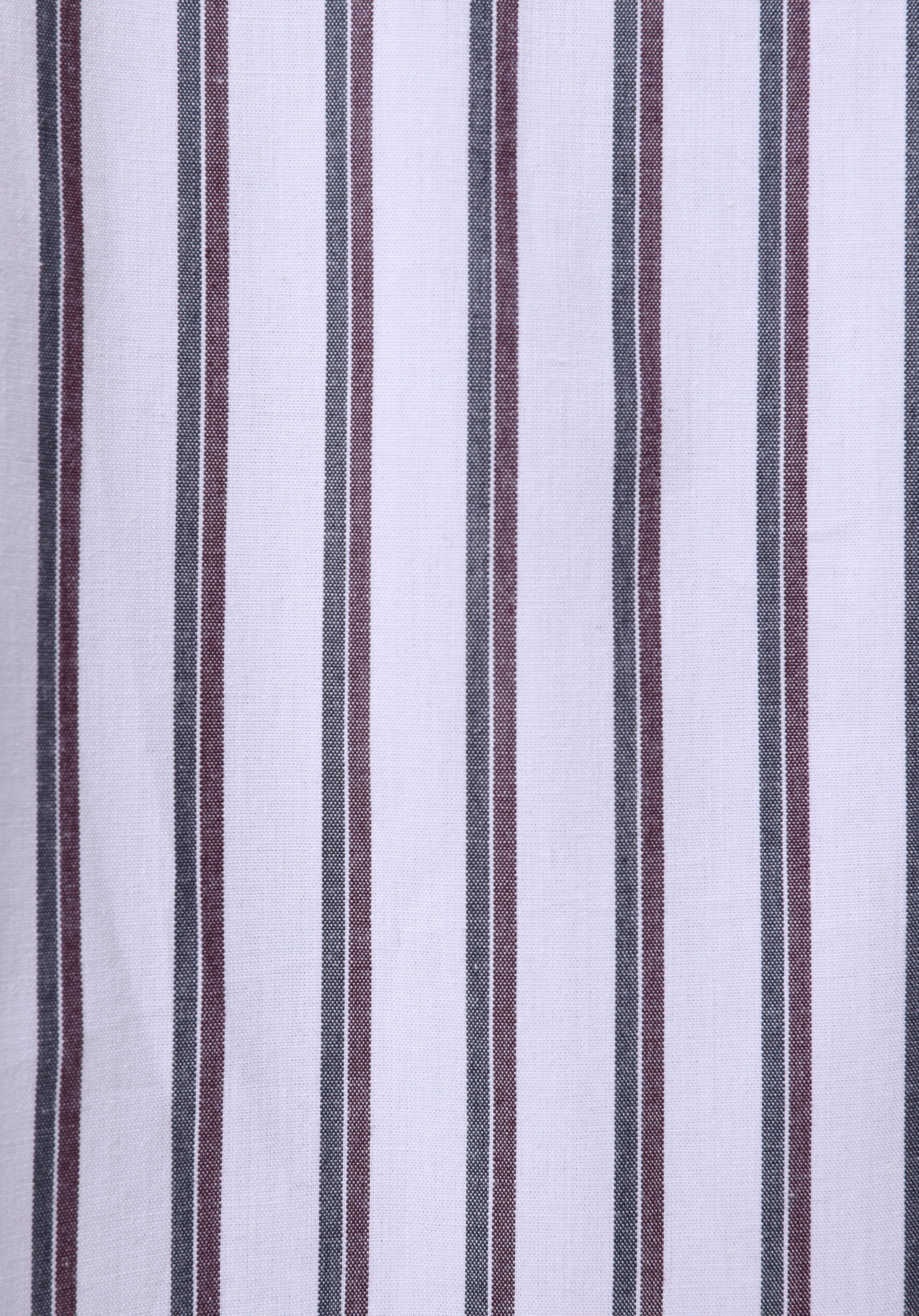 Relax Fit Shirt Neck Çizgili Kadın Mor Uzun Kol Gömlek