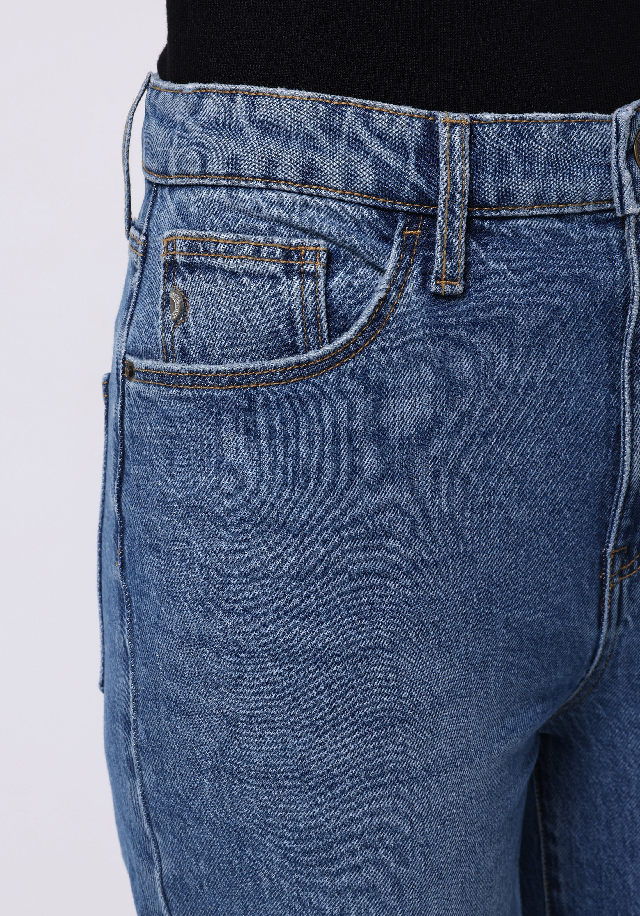 Straight Fit Yüksek Bel Düz Paça Kadın Siyah Jean Pantolon