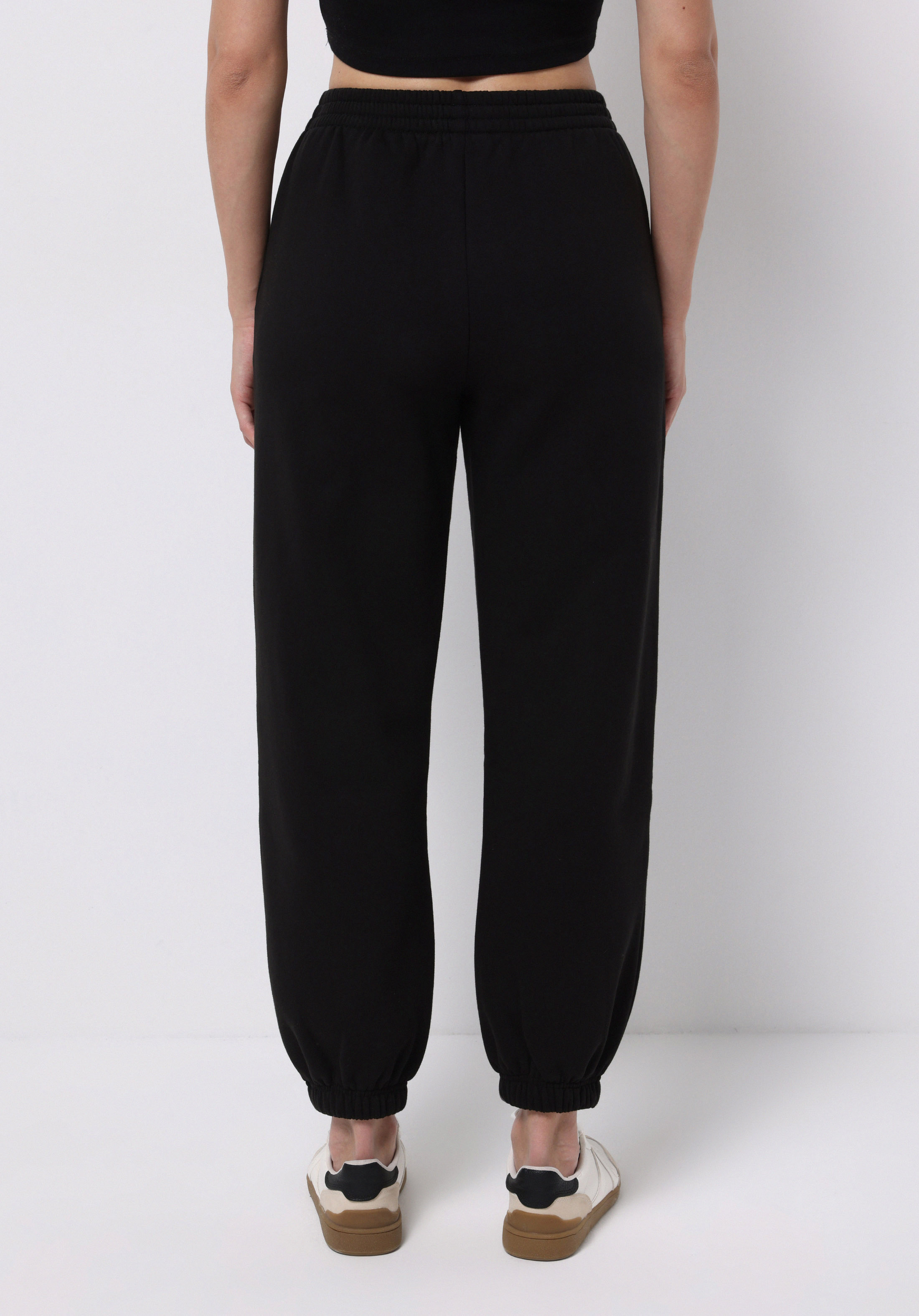 Regular Fit Orta Bel Düz Kadın Siyah Eşofman Altı