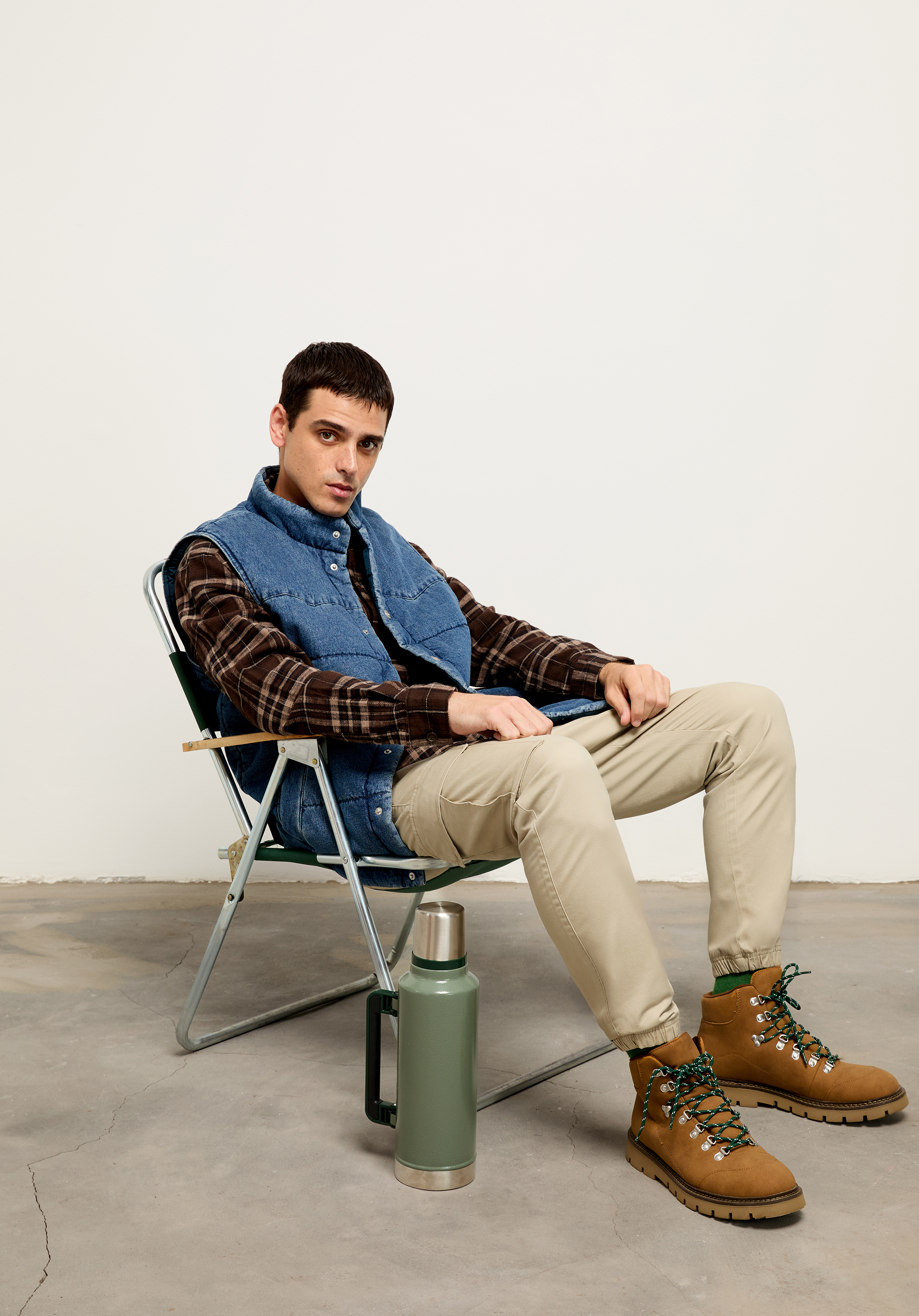 Cargo Fit Orta Bel Lastikli Paça Erkek Bej  Pantolon