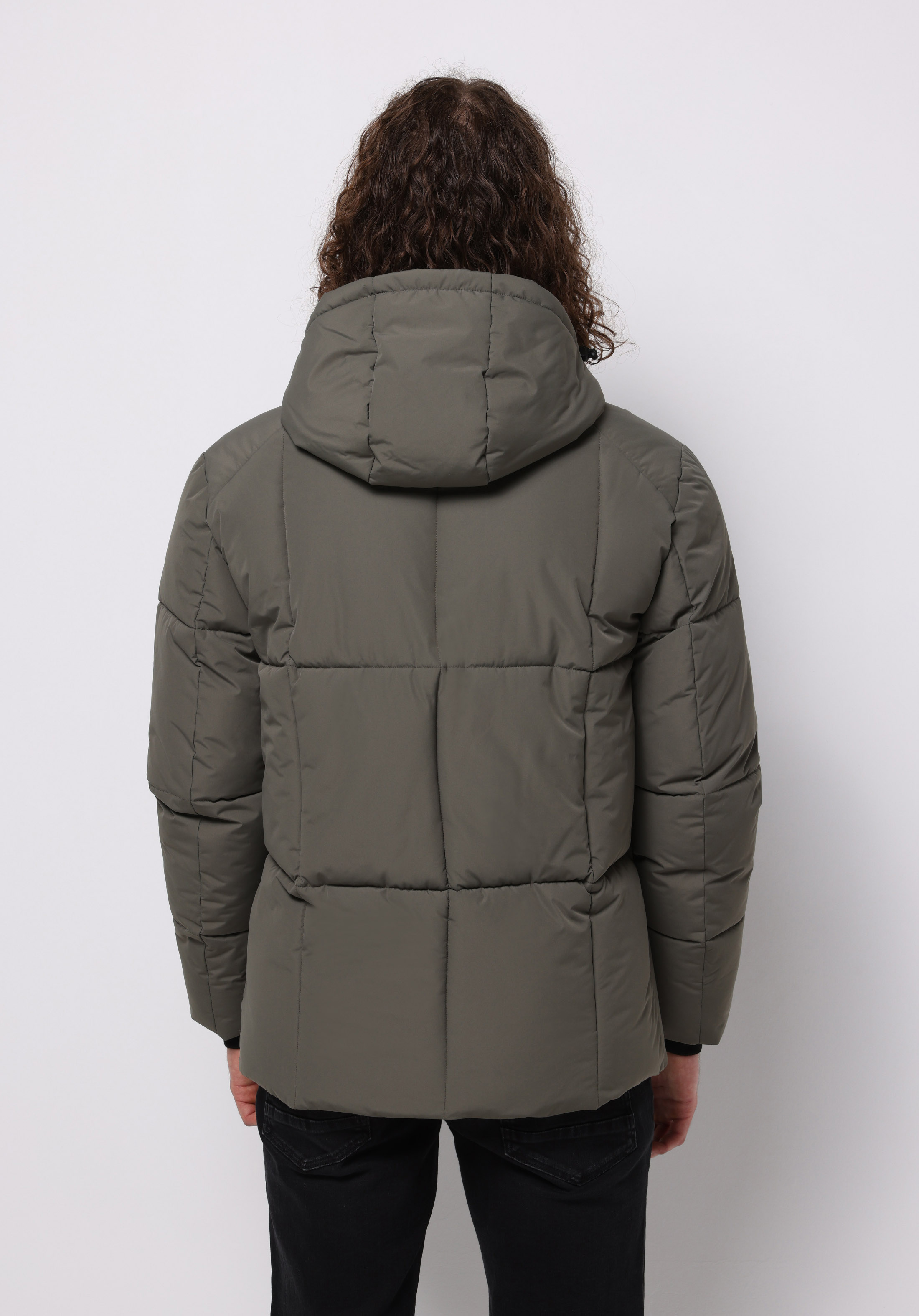 Slim Fit     Erkek Yeşil Mont