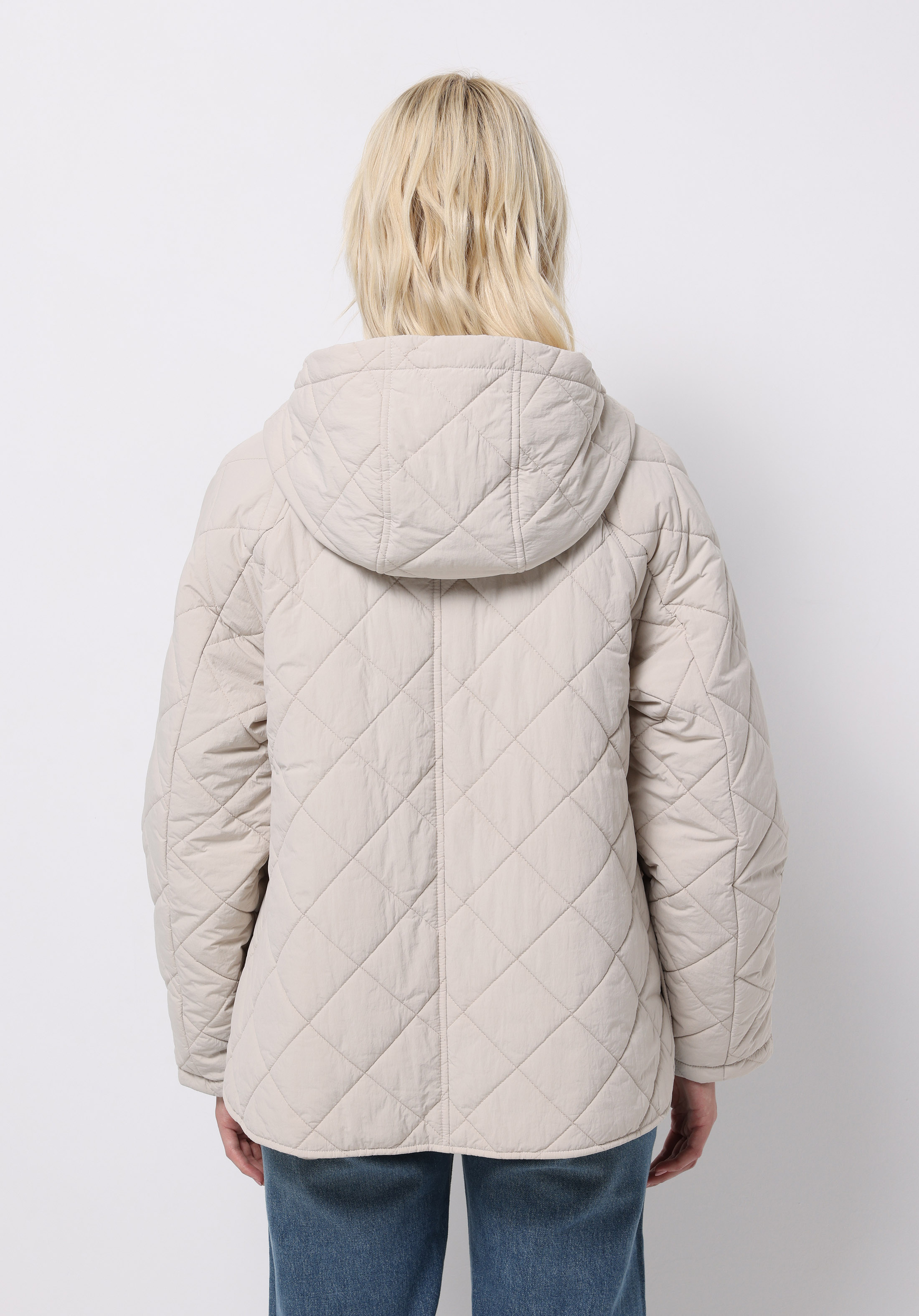 Regular Fit Kapüşonlu Fermuarlı Astarlı Suya Dayanıklı Kadın Taş Mont