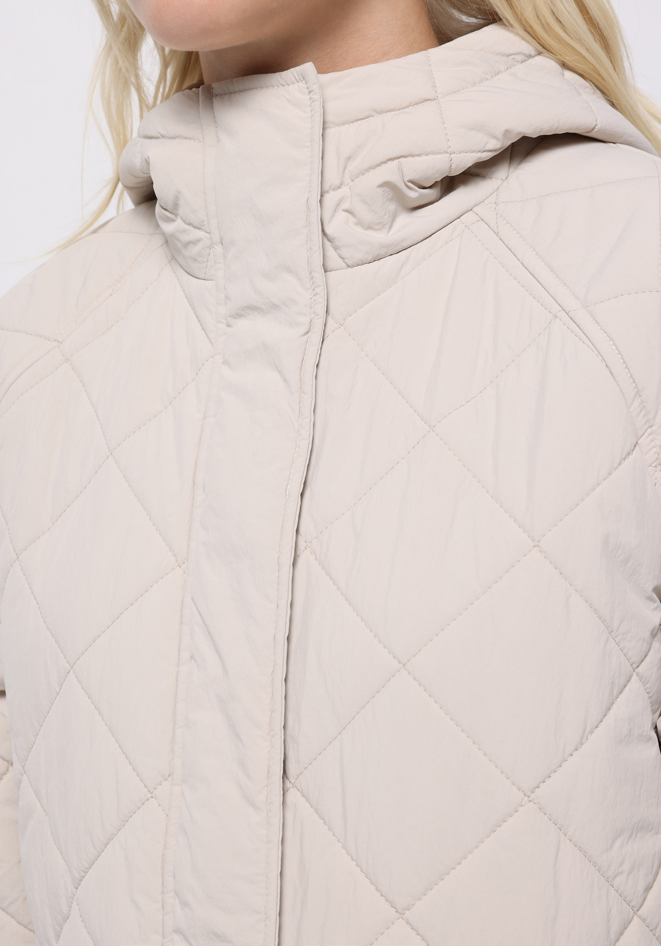 Regular Fit Kapüşonlu Fermuarlı Astarlı Suya Dayanıklı Kadın Taş Mont