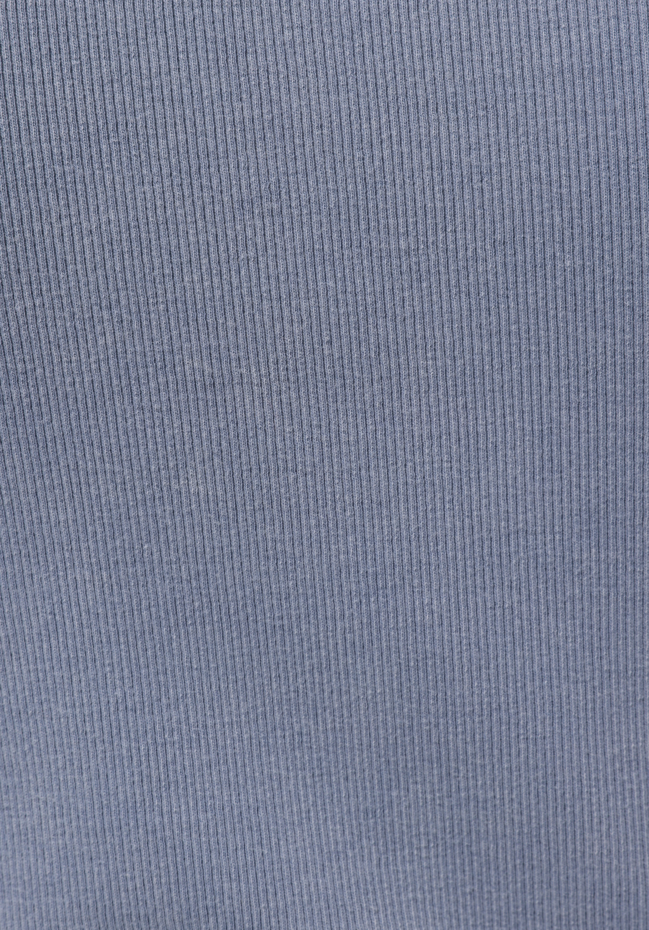Slim Fit Yuvarlak Yaka Düz Kadın Mavi Uzun Kol Tişört