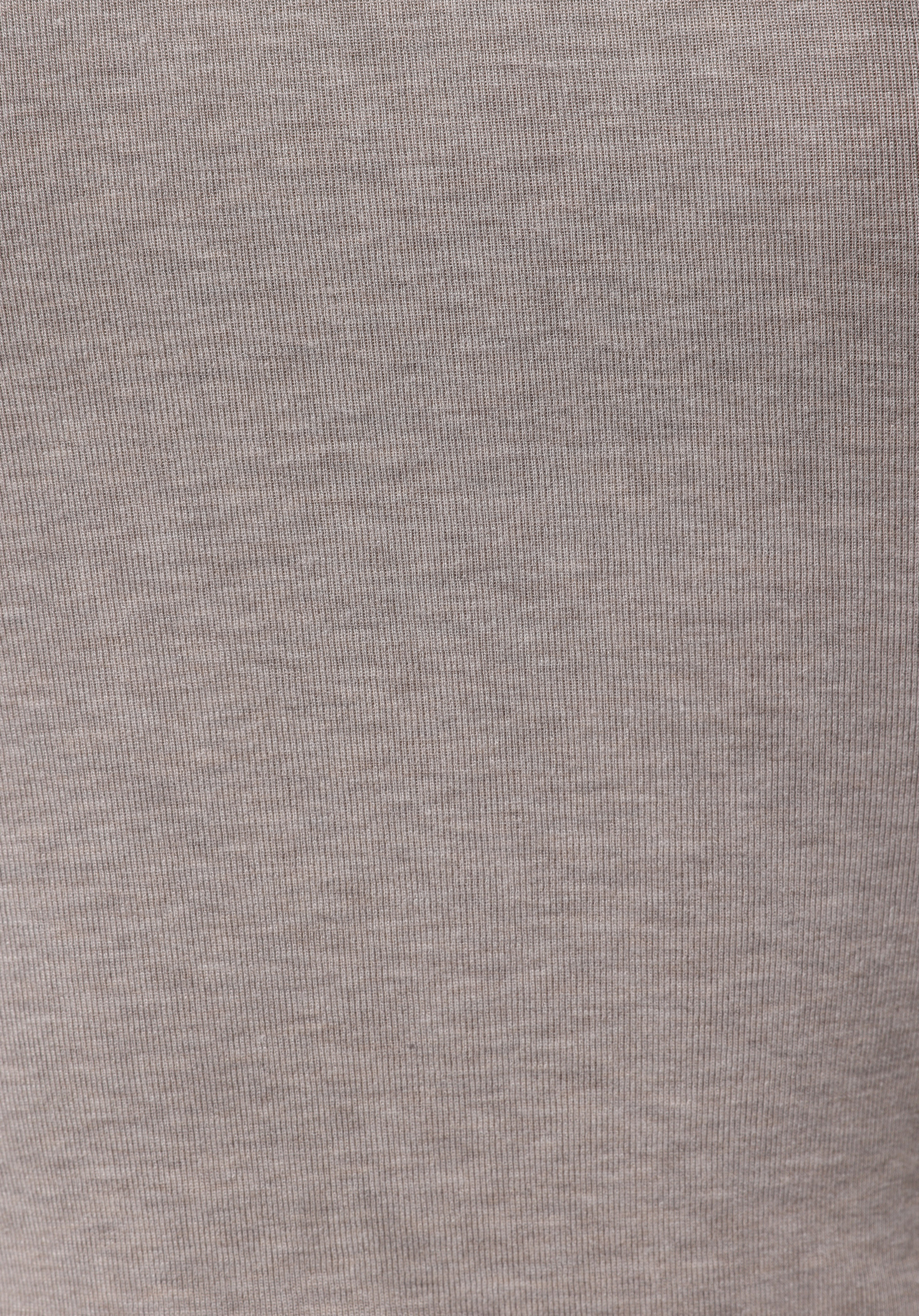 Slim Fit Balıkçı Yaka Düz Kadın Bej Uzun Kol Tişört