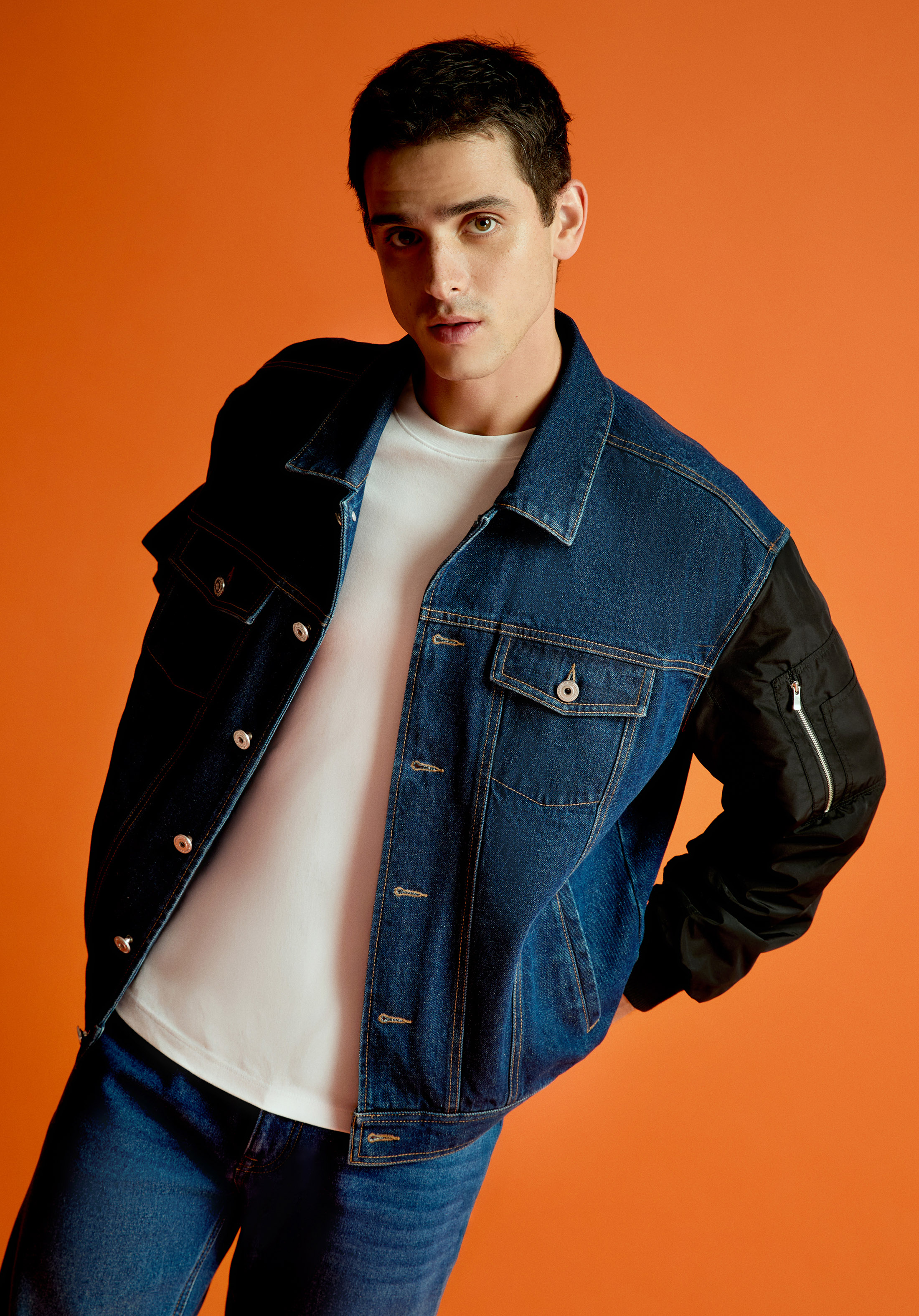 Oversize Fit Düğmeli Astarsız  Erkek Koyu Mavi Ceket