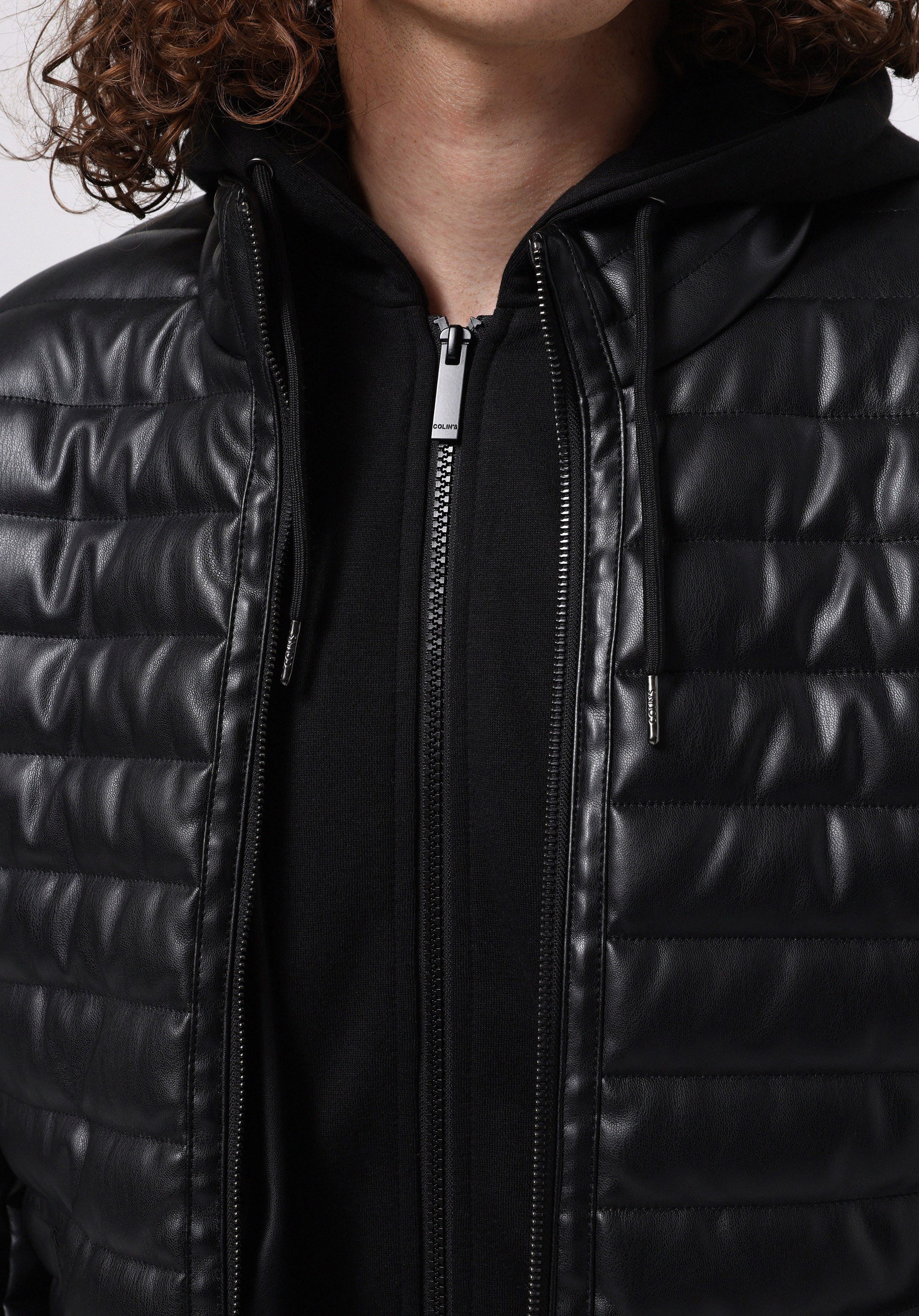 Slim Fit     Erkek Siyah Mont Pu