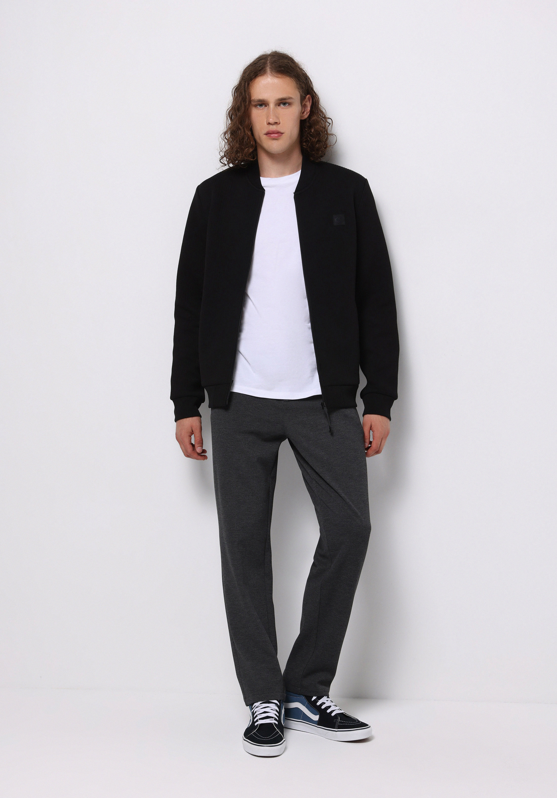 Regular Fit Orta Bel Düz Paça Erkek Antrasit  Pantolon