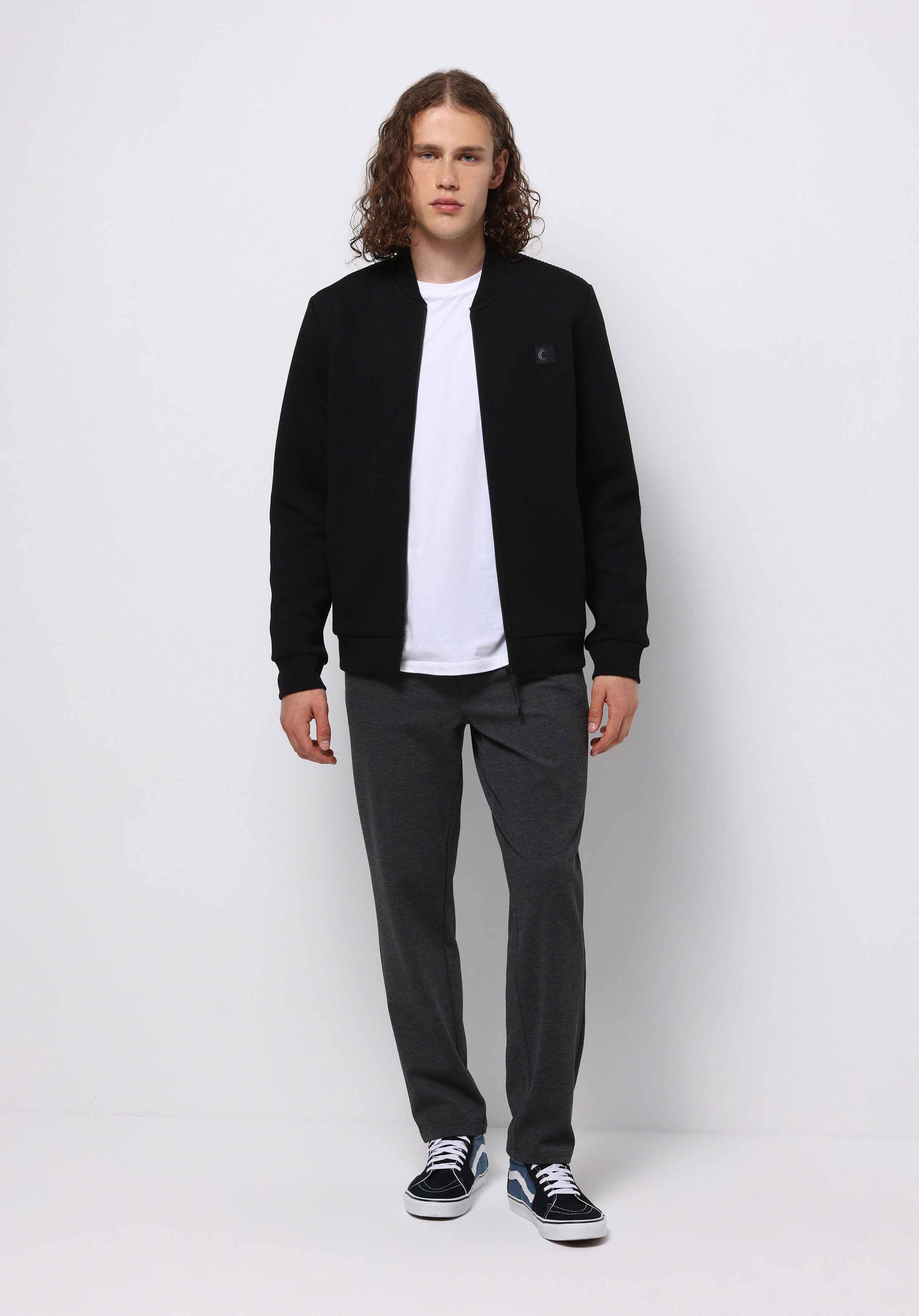 Regular Fit Orta Bel Düz Paça Erkek Antrasit  Pantolon