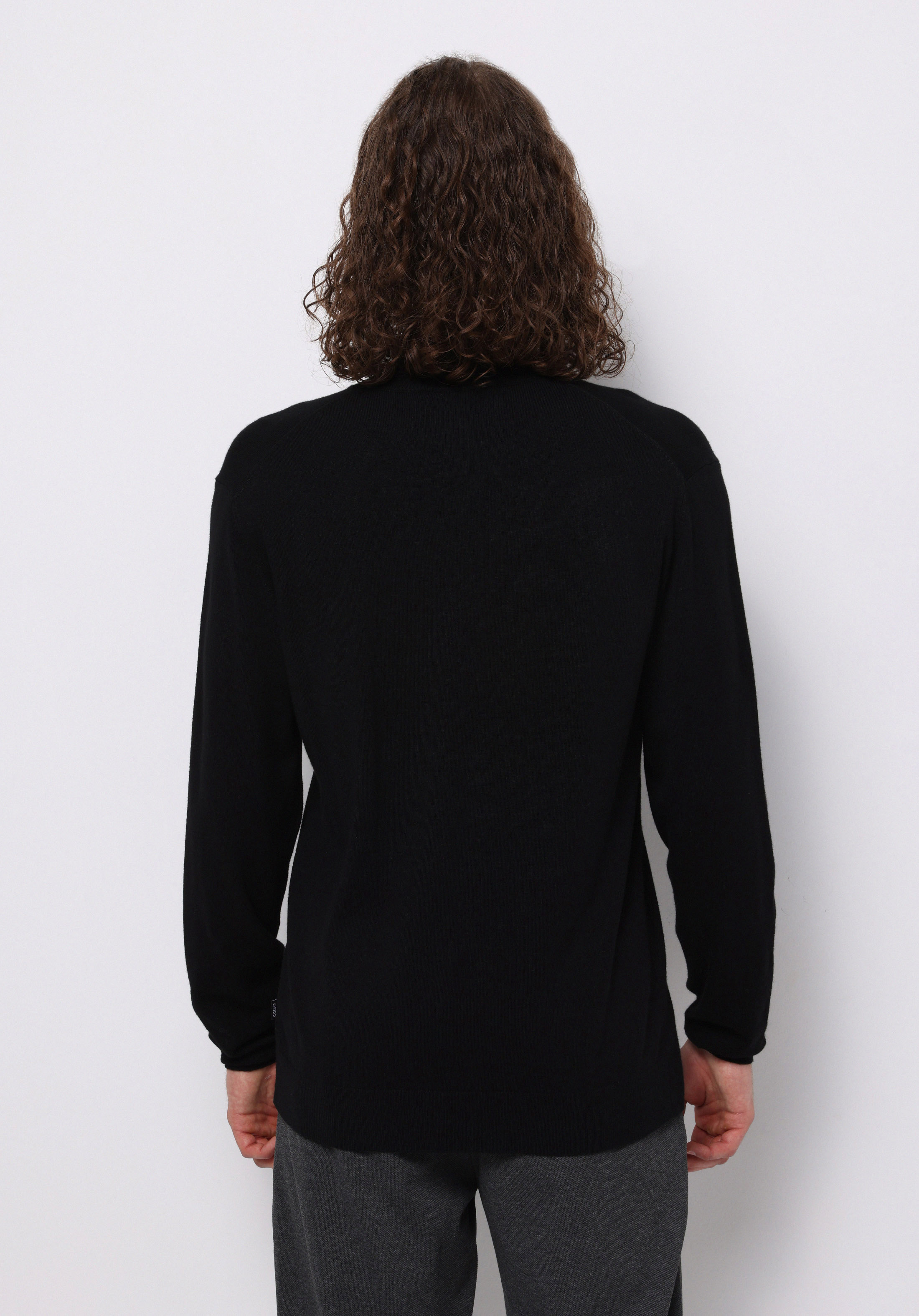 Regular Fit Turtle Neck Jakarlı Erkek Siyah Kazak